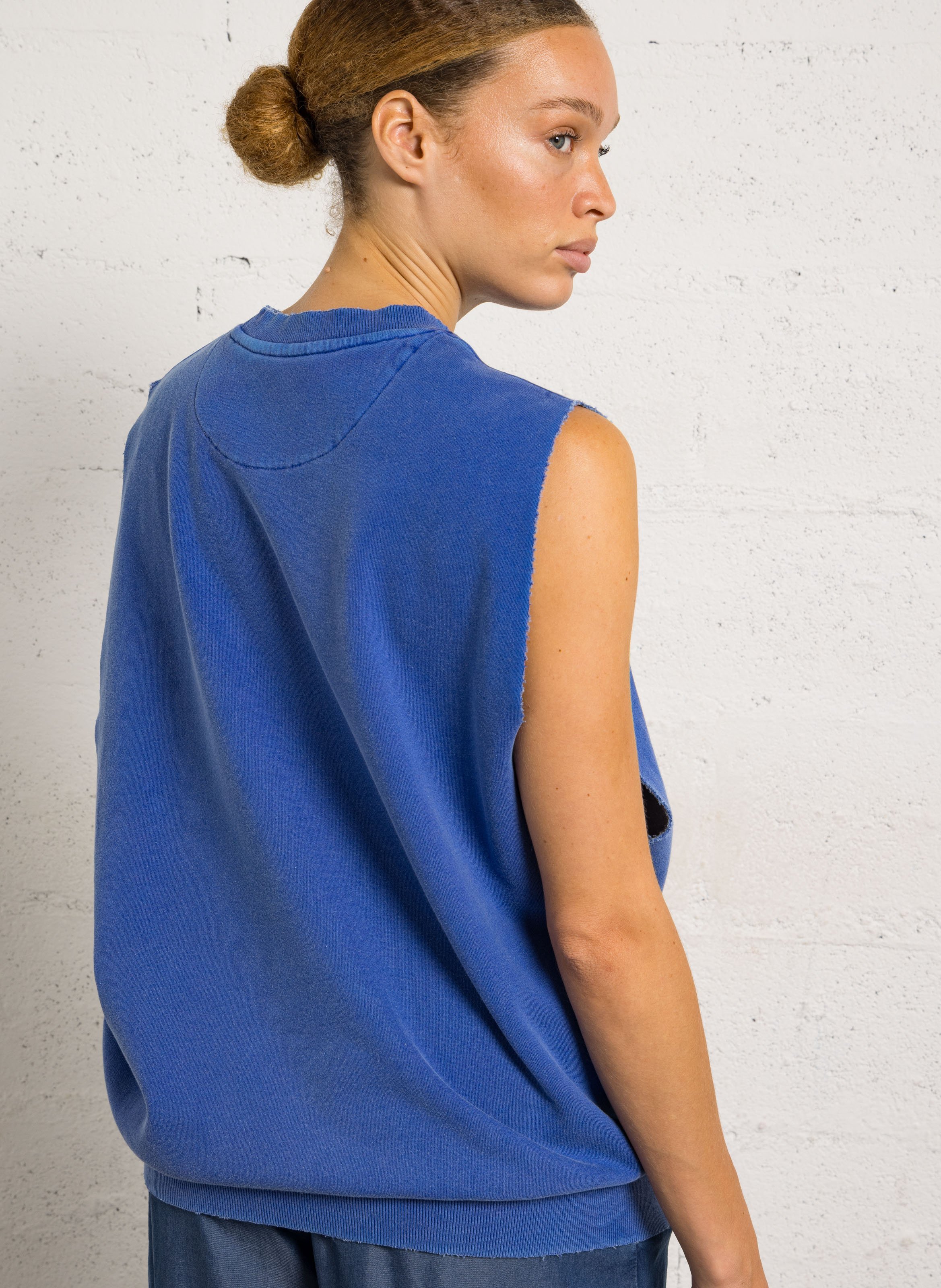 Cotton-mix round-neck sweatshirt NEWTONE Blue