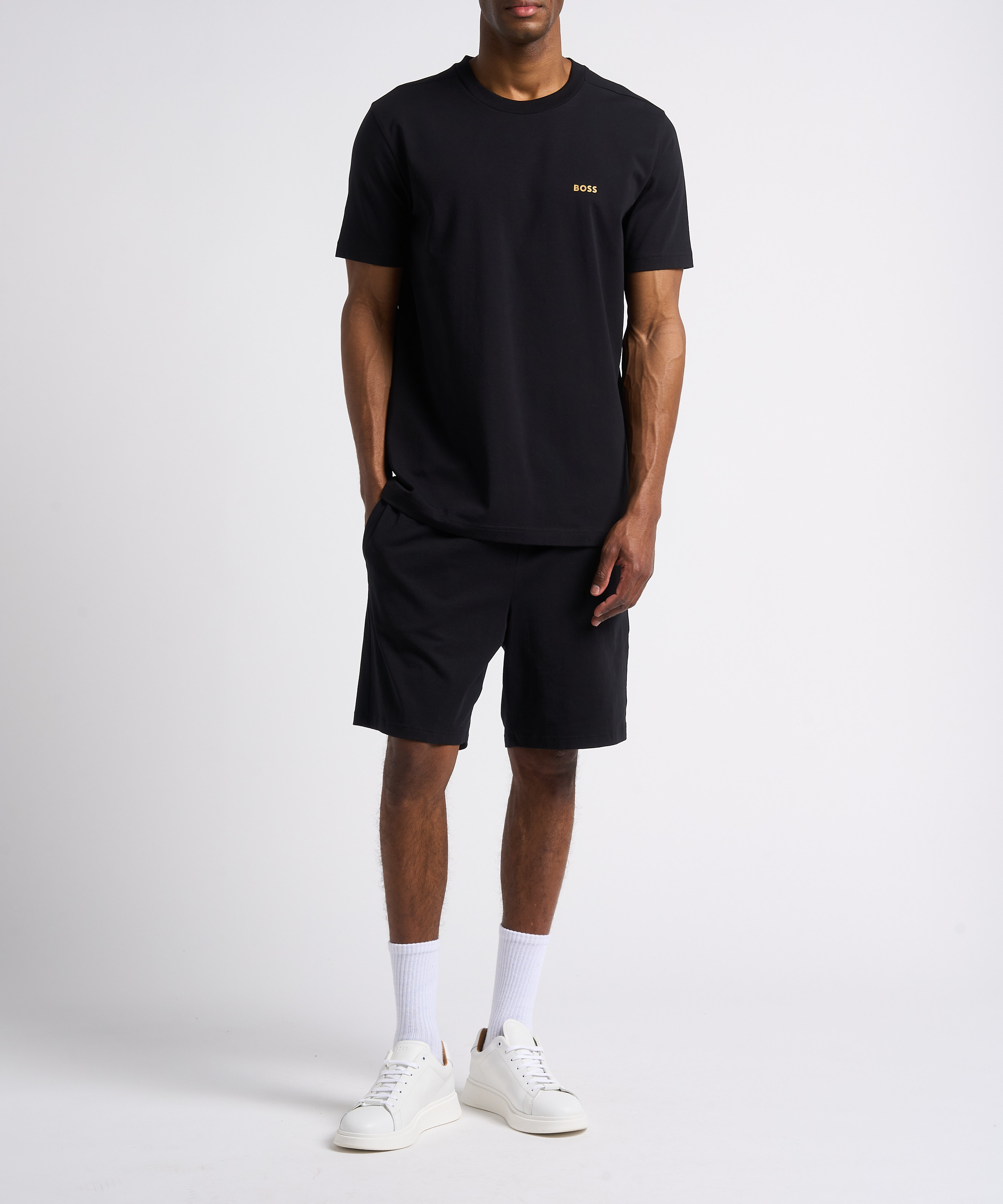 Cotton-blend pajama shorts BOSS Black