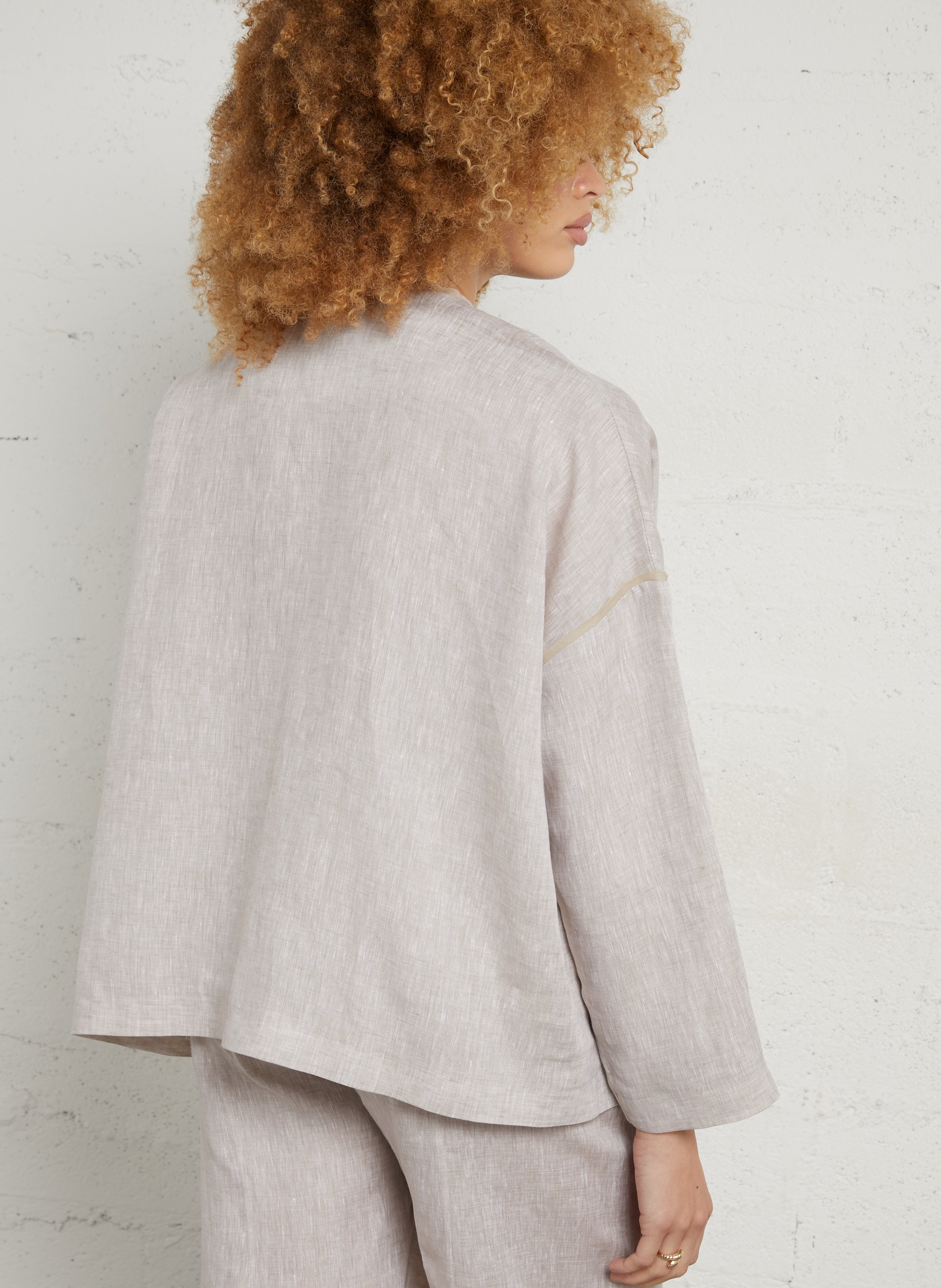 Gerade geschnittene Leinenhose MOMONI Beige