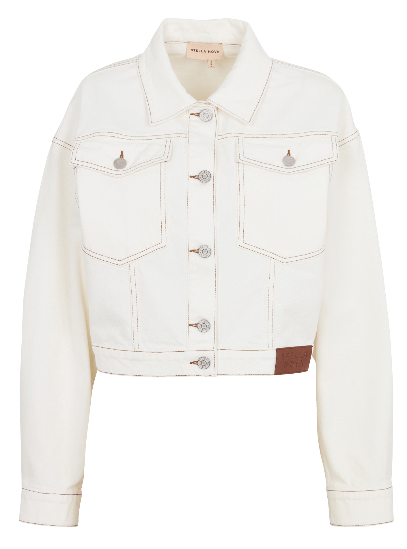 Veste denim oversize en coton STELLA NOVA Weiss