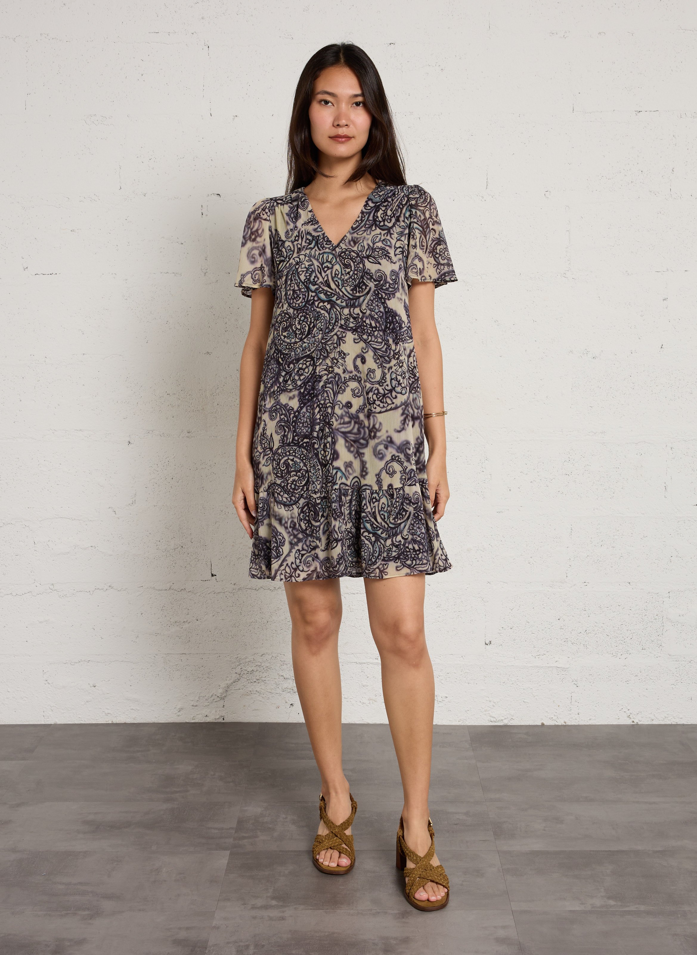 Kurzes Kleid mit Print SUD EXPRESS Blau