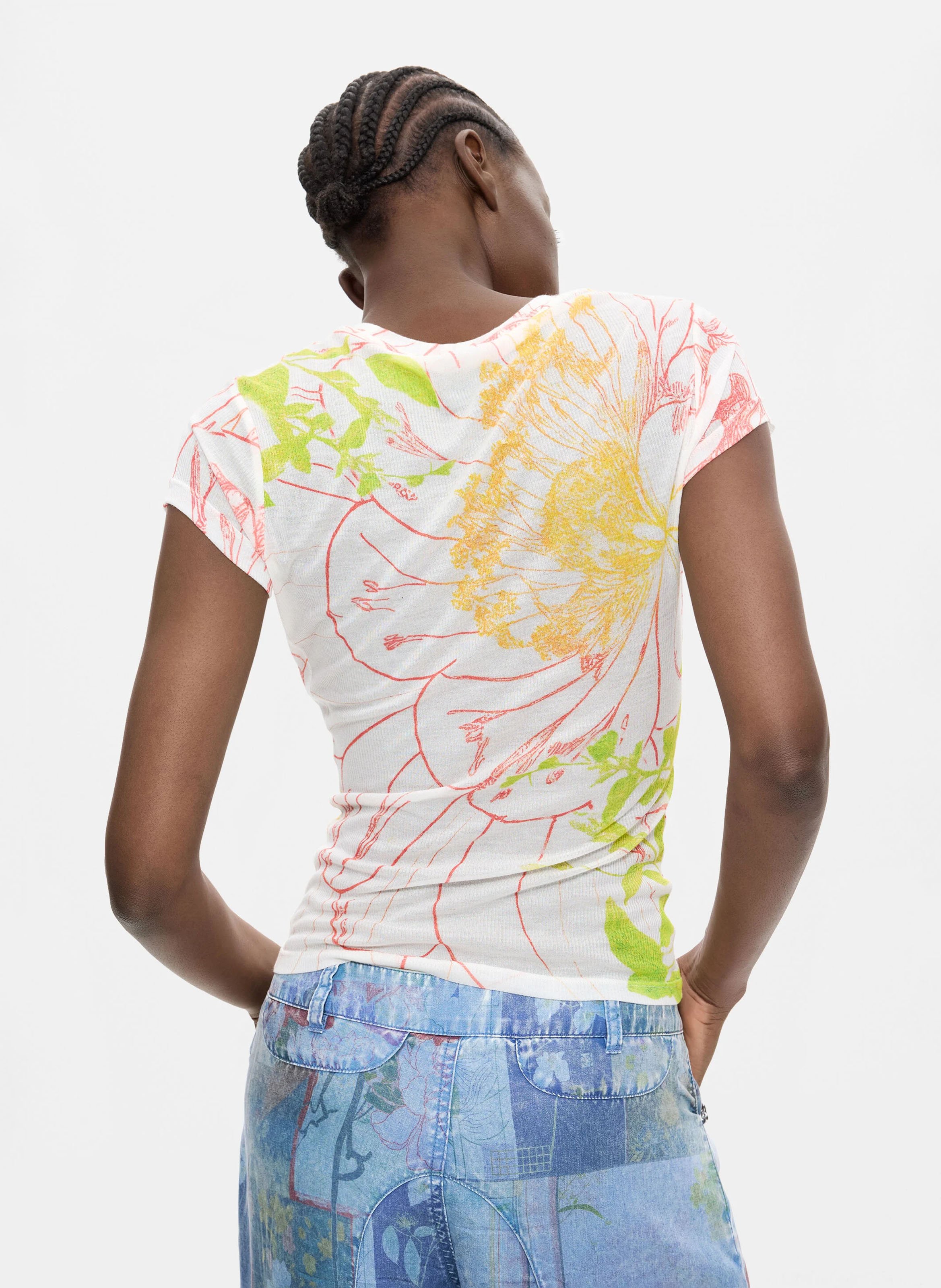 Top droit col rond imprimé DESIGUAL Multicolore