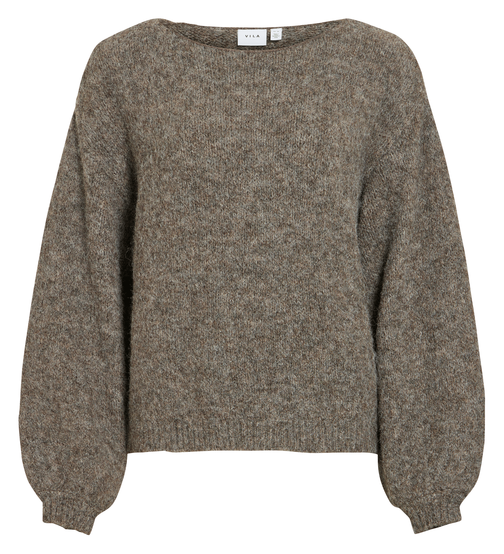 Round-neck sweater VILA Brown