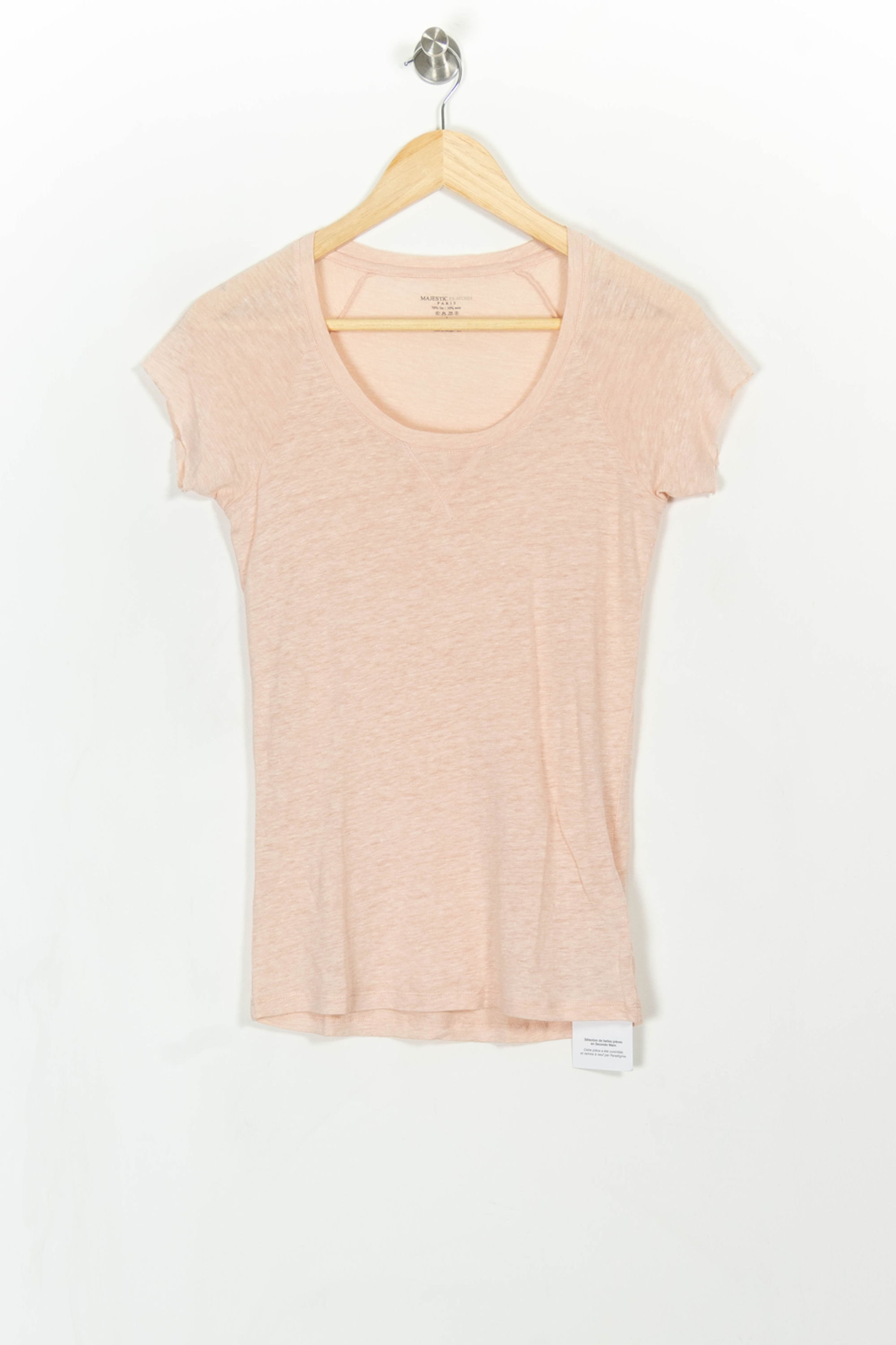 Tee-shirt MAJESTIC FILATURES - SECONDE MAIN Rose
