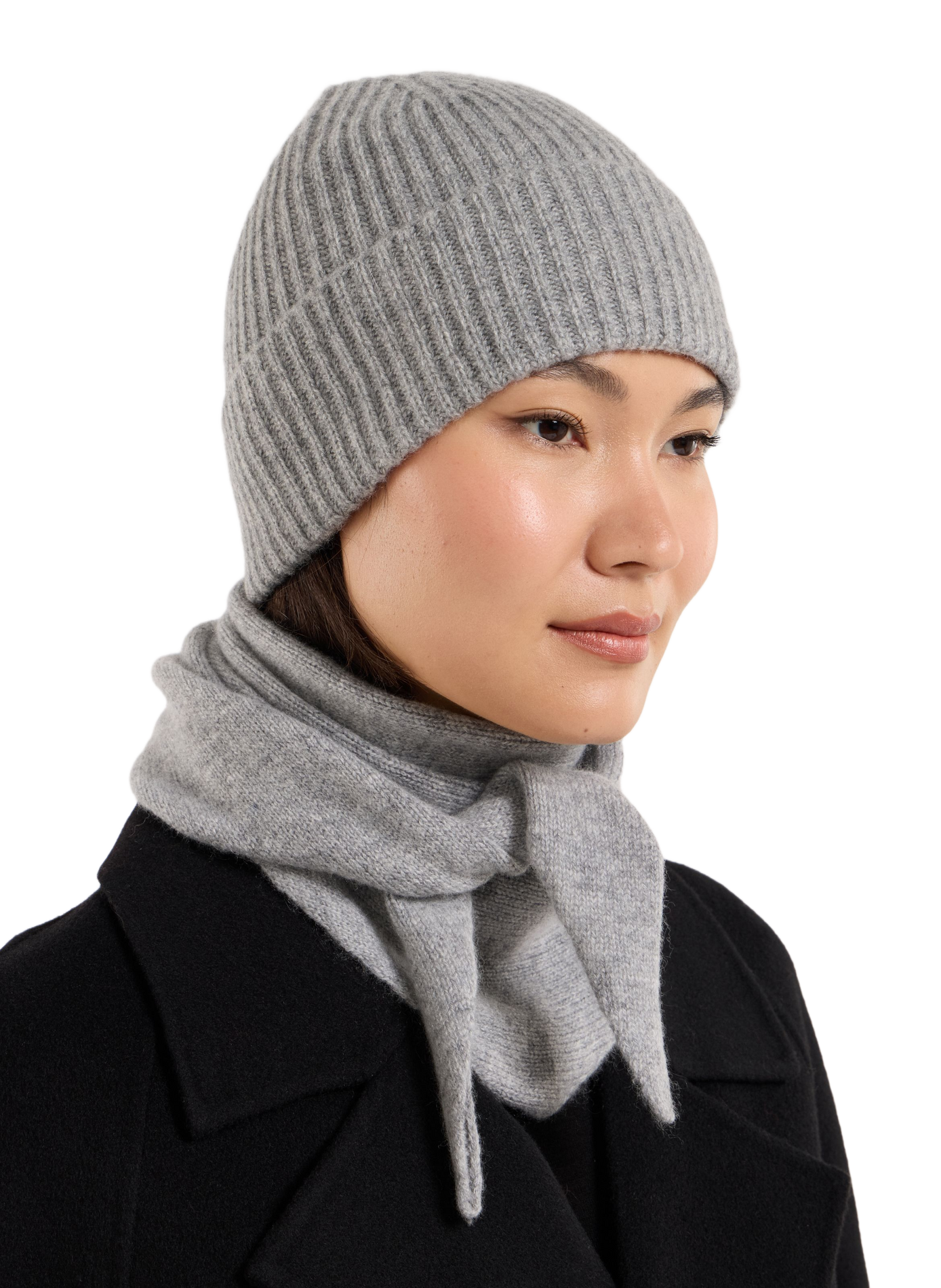Ribbed-knit cashmere hat SAISON 1865 Grey