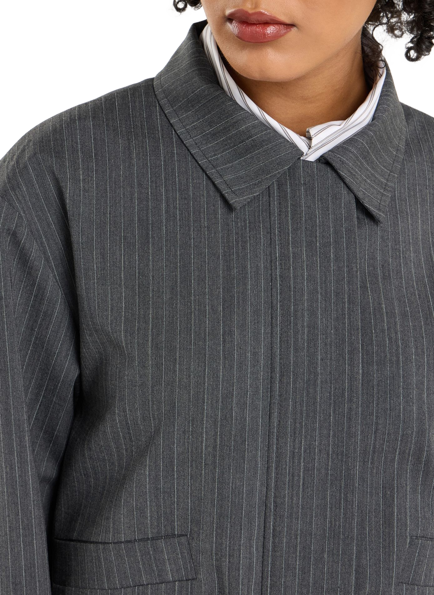 Short Badri wool blend jacket SAISON 1865 Grey