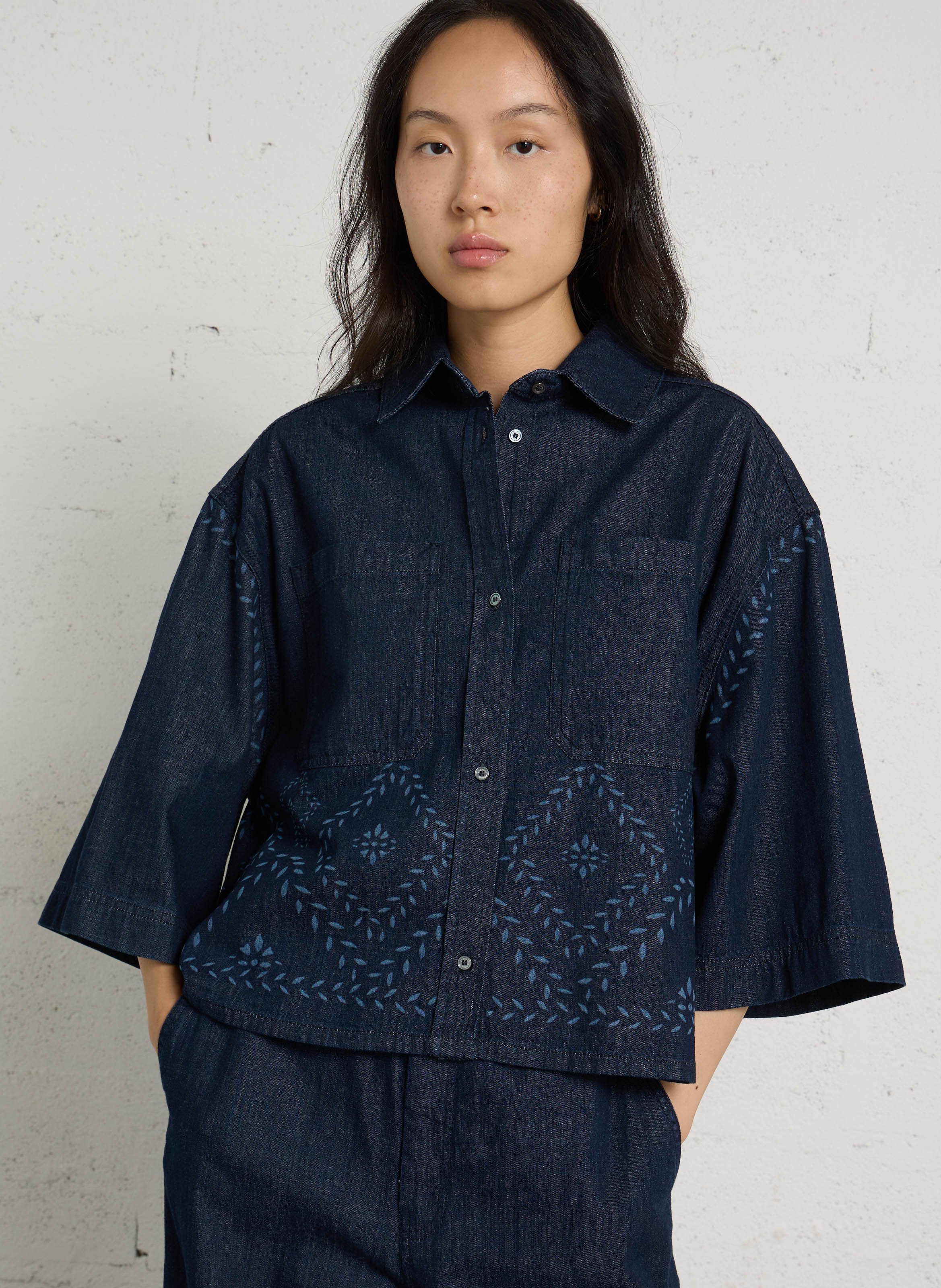 Ruimvallende, katoenen blouse MAX MARA WEEK END Blauw