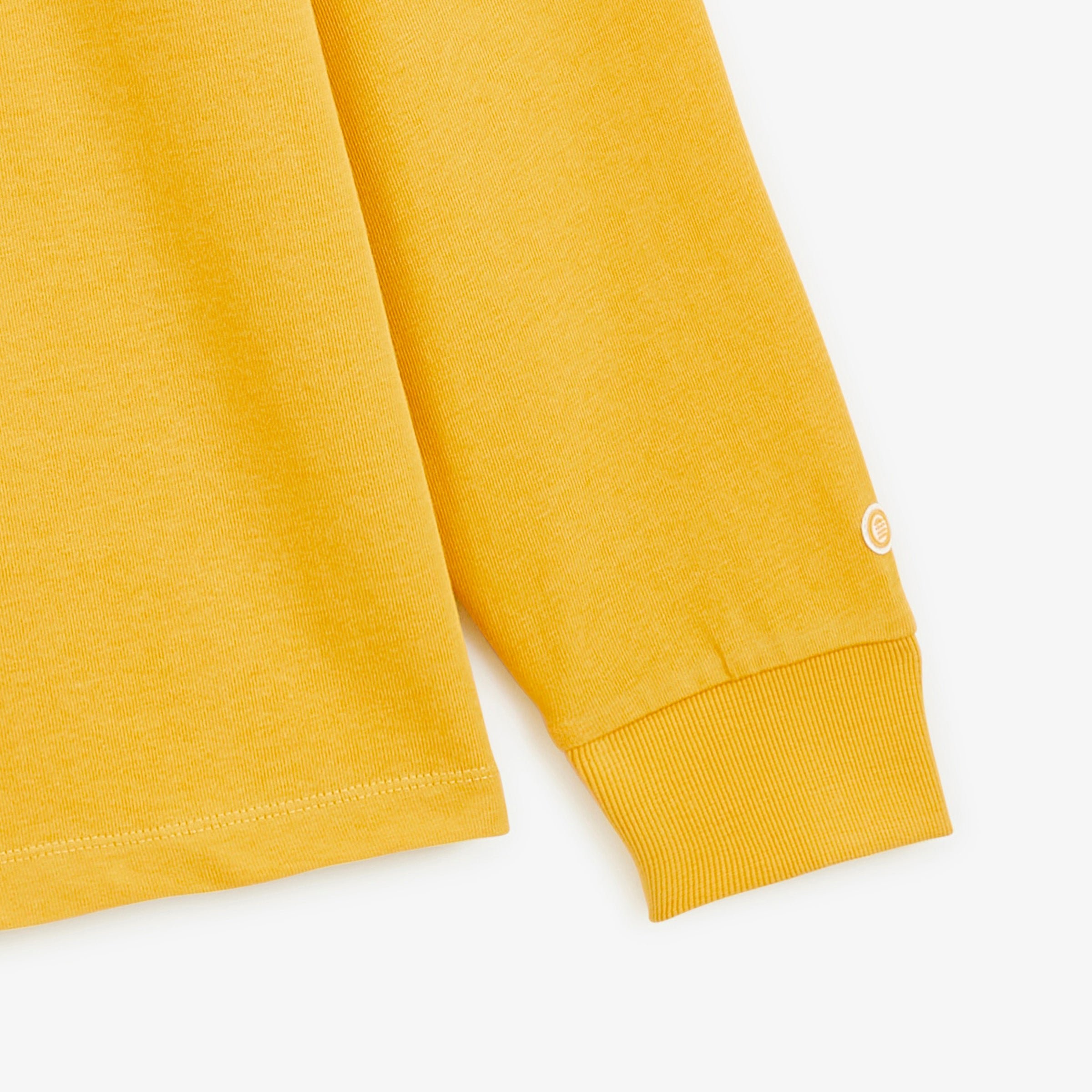 Rugby polo with long sleeves and embroidered badges in mustard yellow SERGE BLANCO Yellow