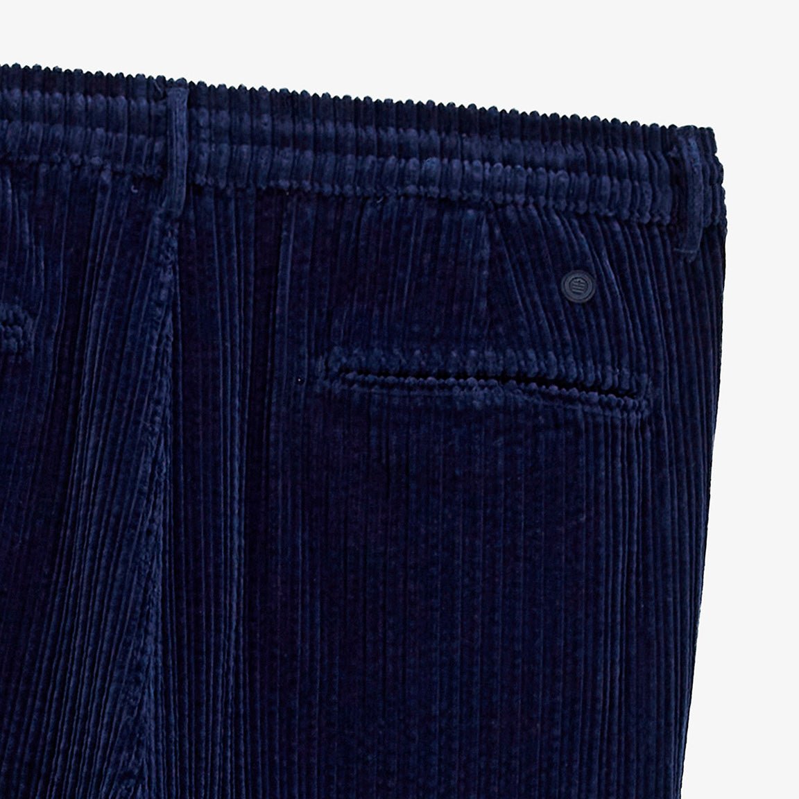Navy blue stretch corduroy pants with elasticated waist SERGE BLANCO Blue