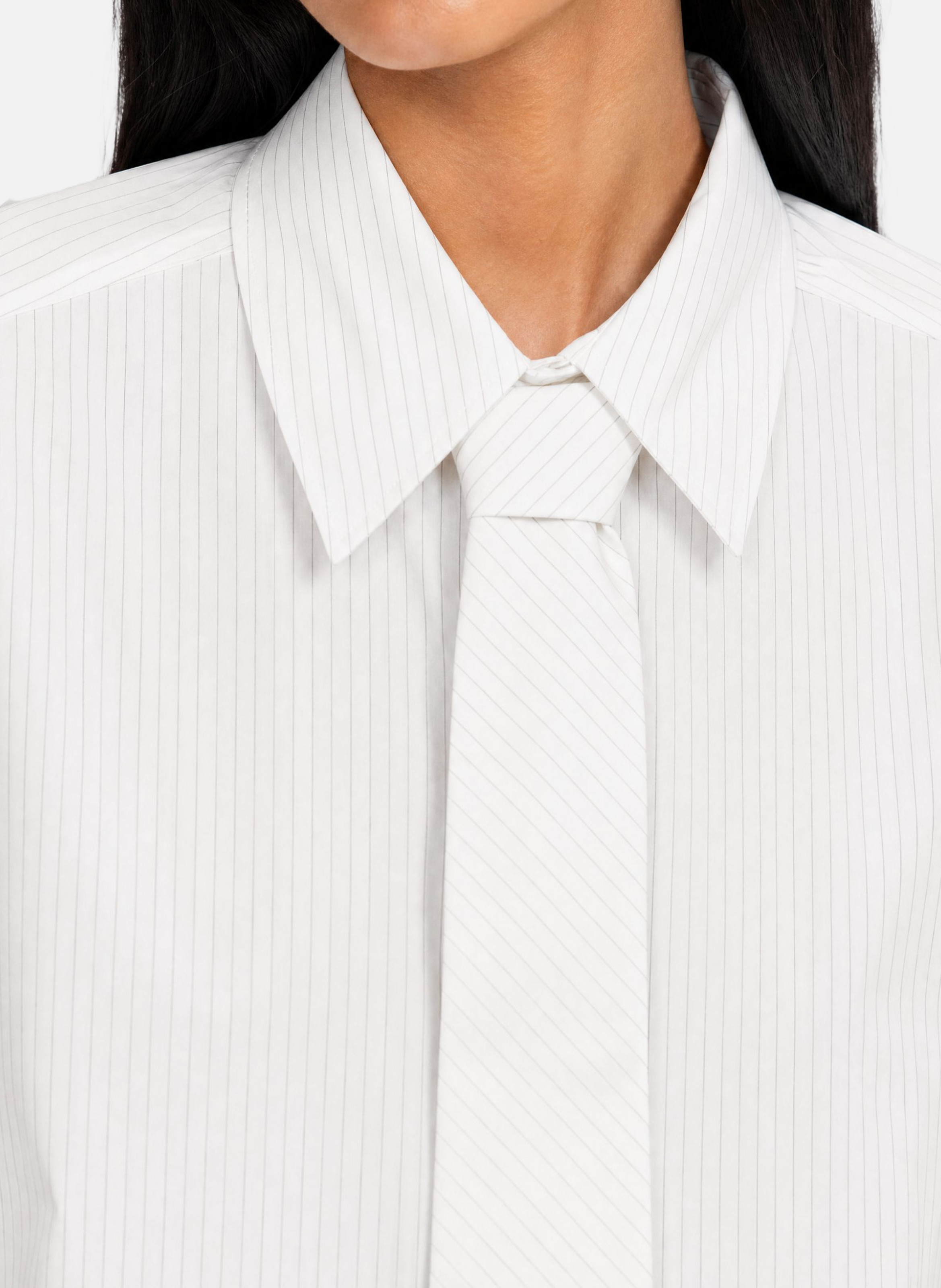 Striped cotton shirt with tie THE KOOPLES White