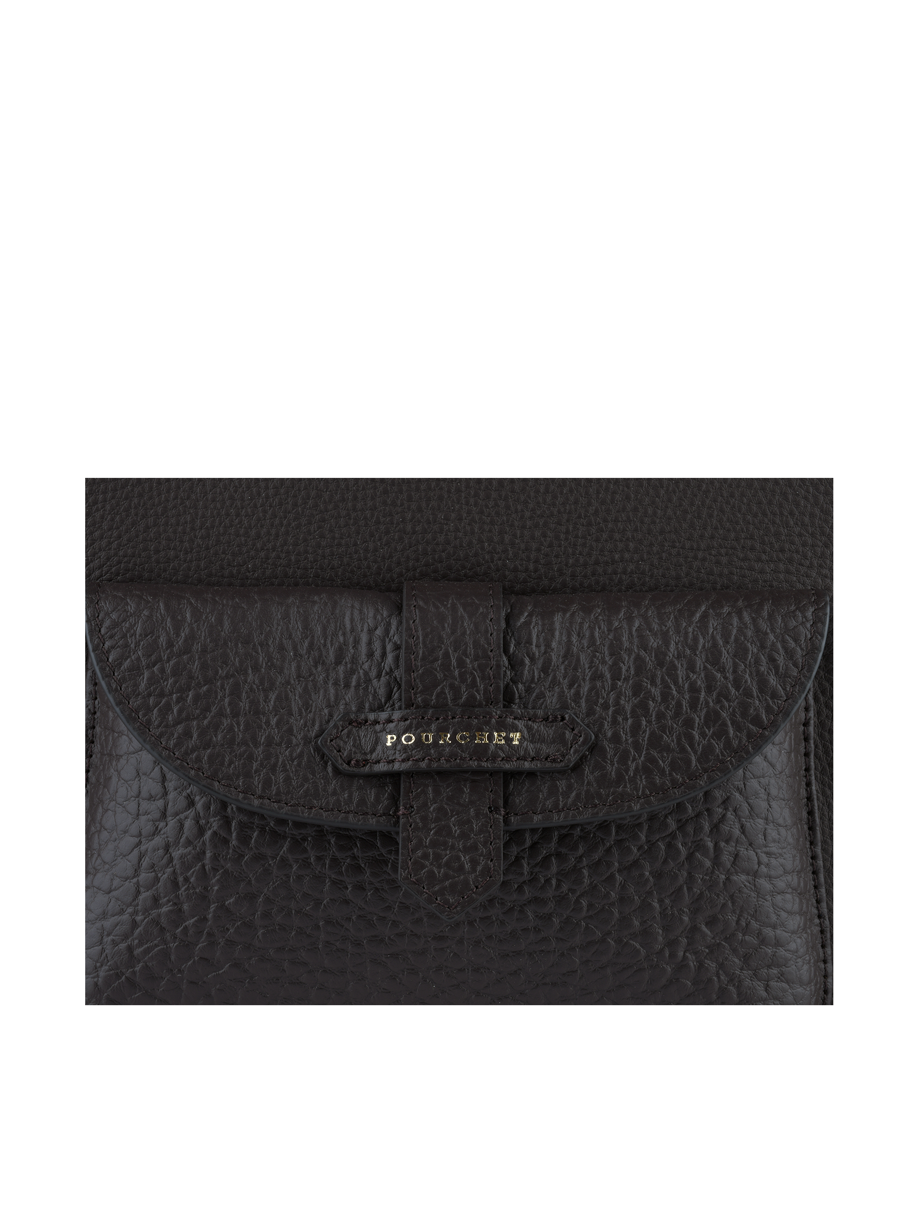 Calfskin leather shoulder bag | Brown POURCHET Women