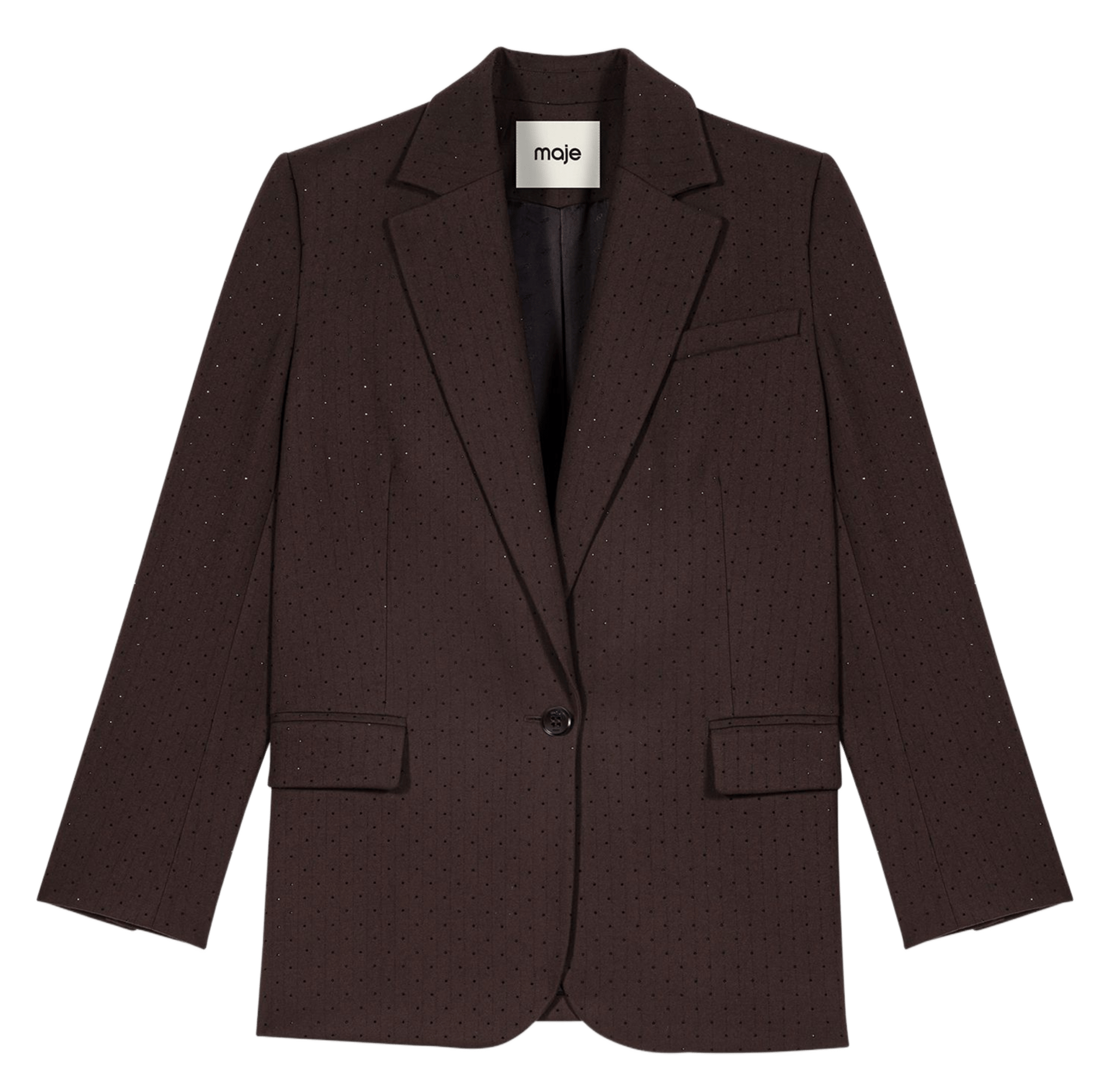 Blazer met rechte snit versierd met strass MAJE Bruin