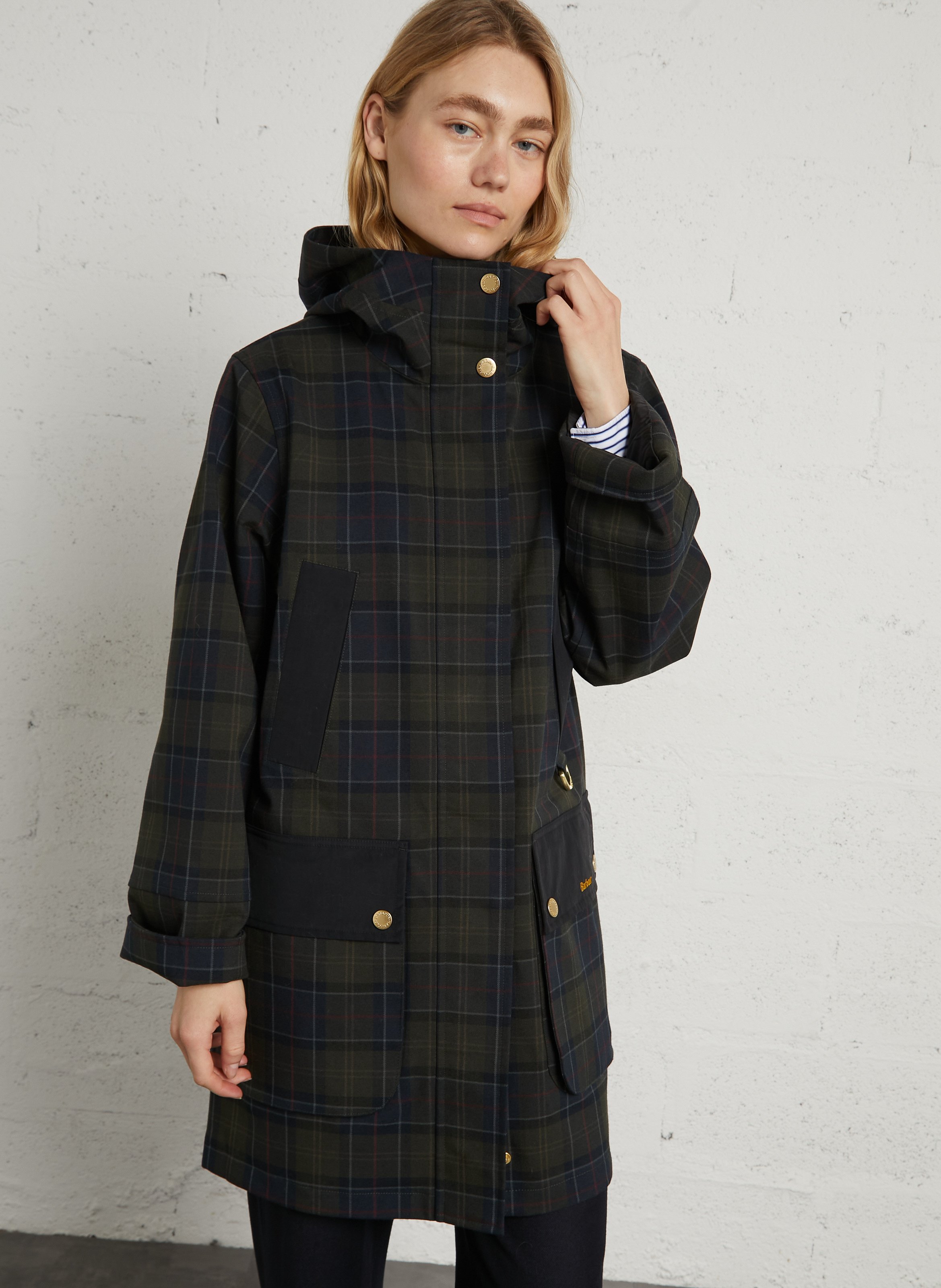 Oversized geruite jas BARBOUR Groen