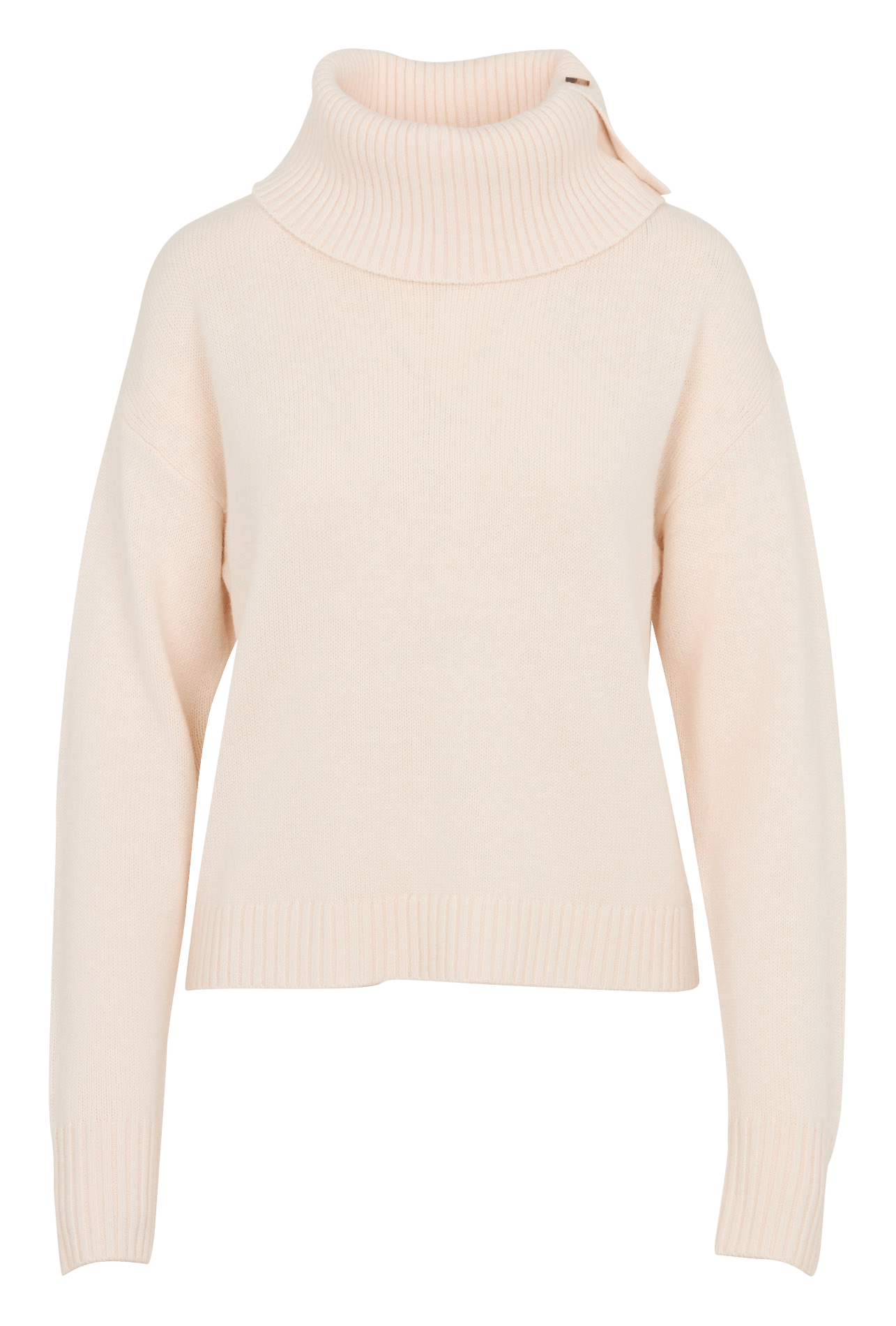 Pull col roulé boutonné en laine ZAPA Beige