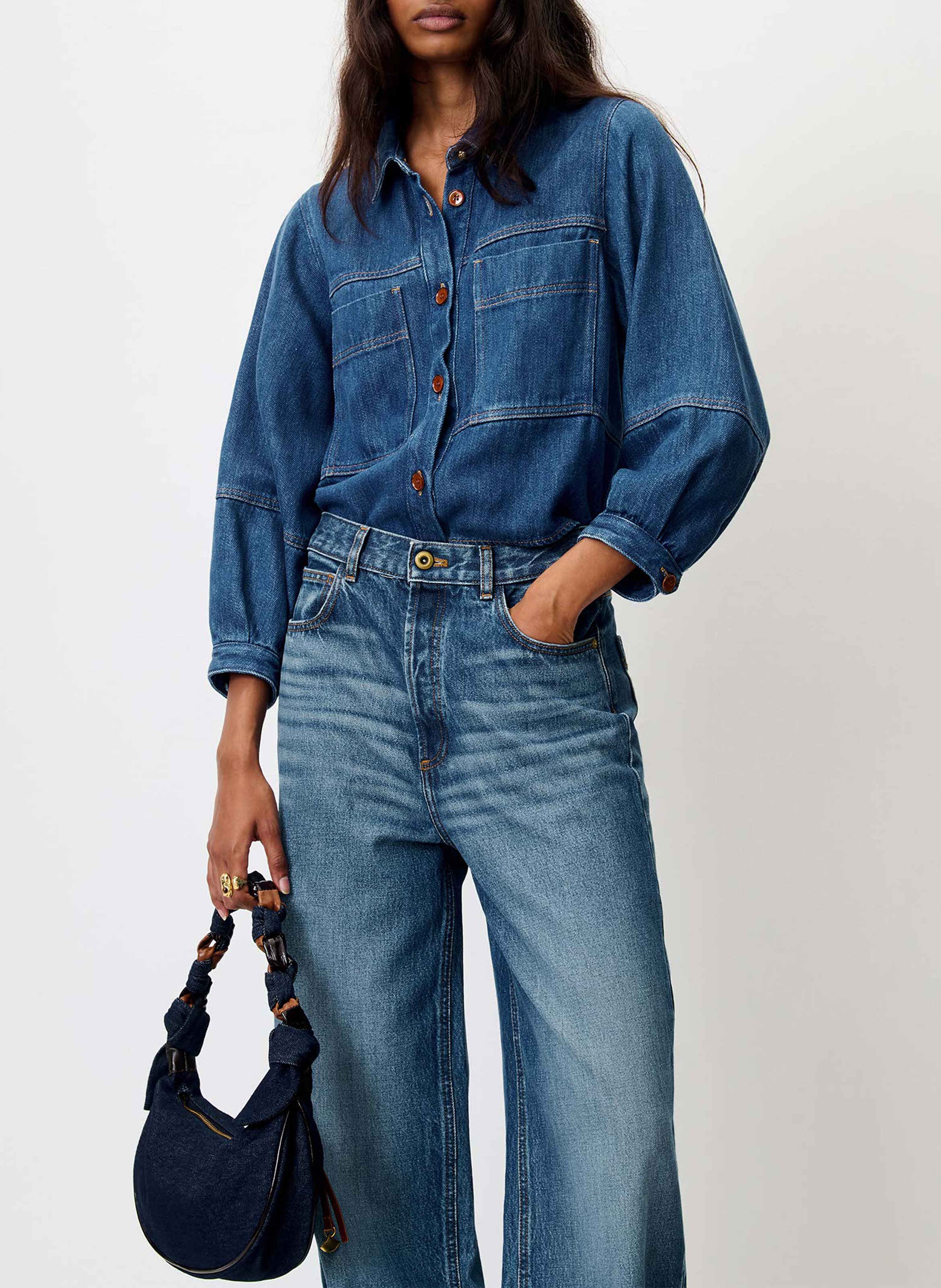 Jeansjacke mit klassischem Kragen SESSUN Blau