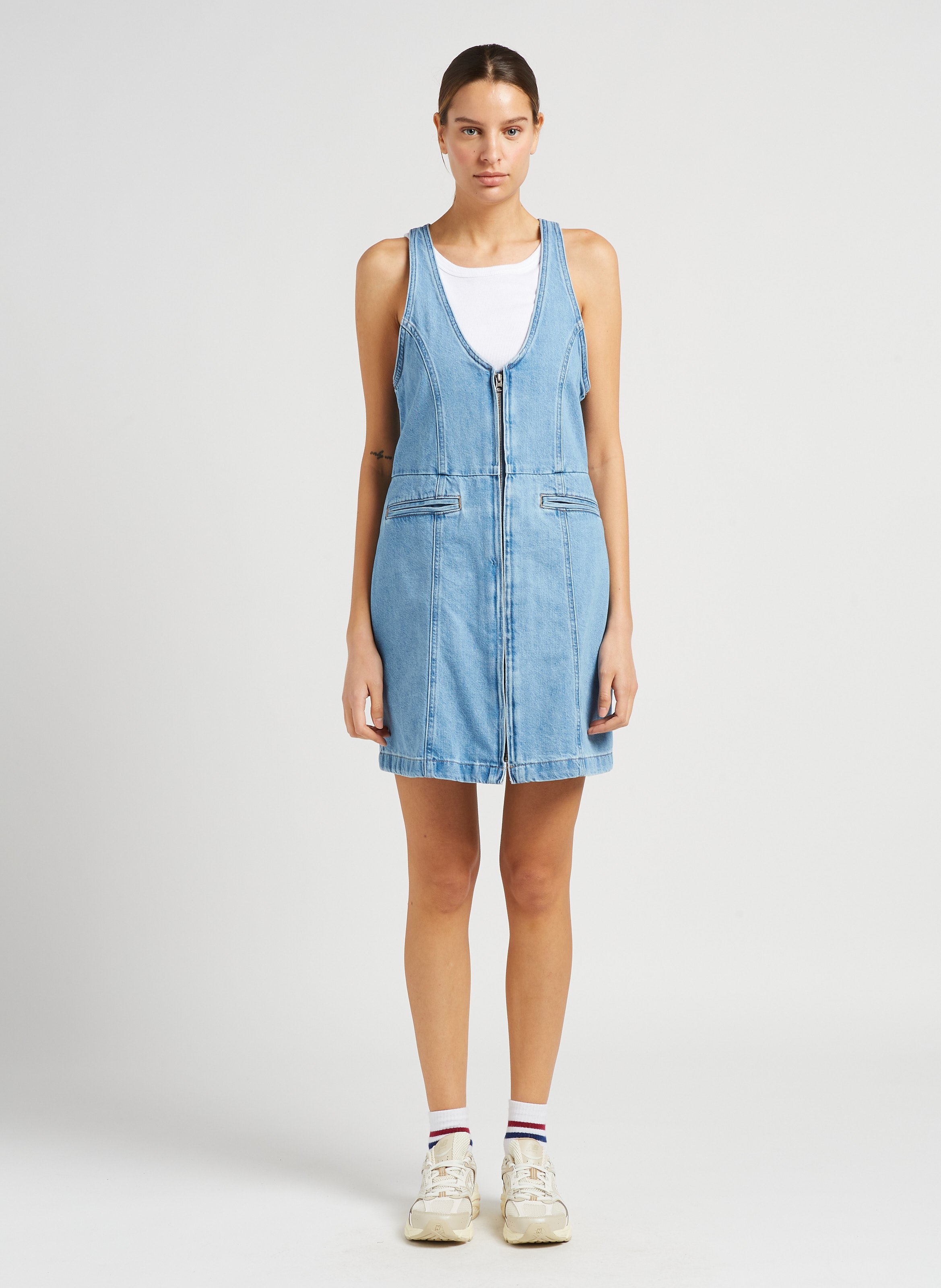 Short cotton denim dress LEVI&#039;S Raw denim