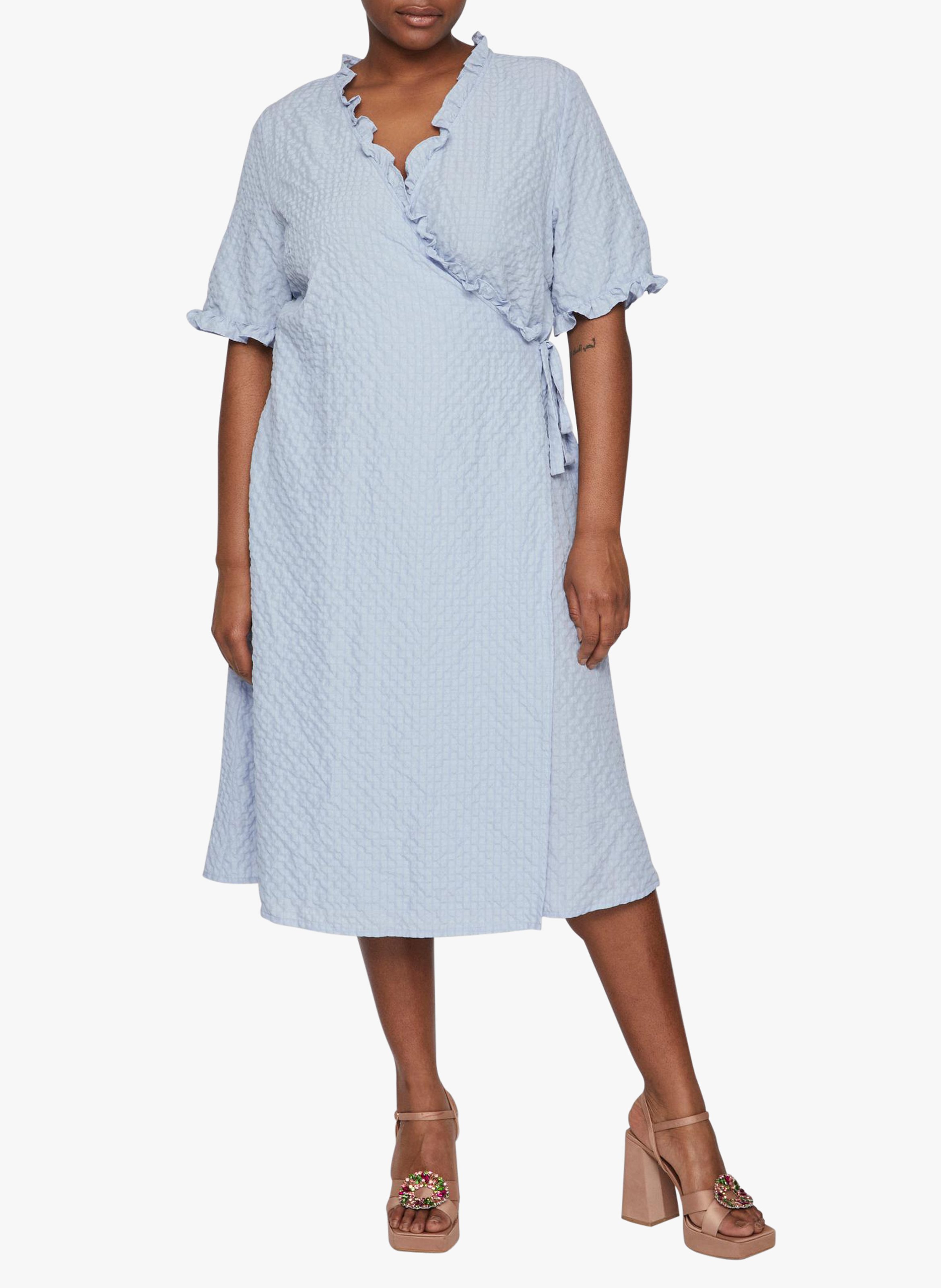 Robe midi portefeuille  EVOKED Bleu