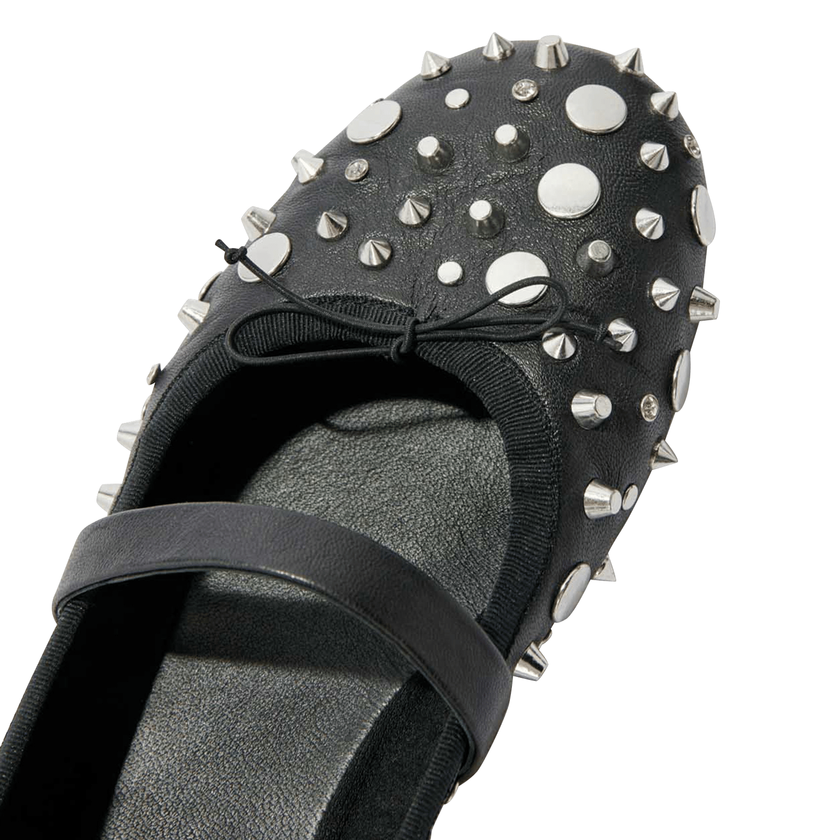 Lederballerinas Mit Nieten Und Studs Noir Maje - Damen 