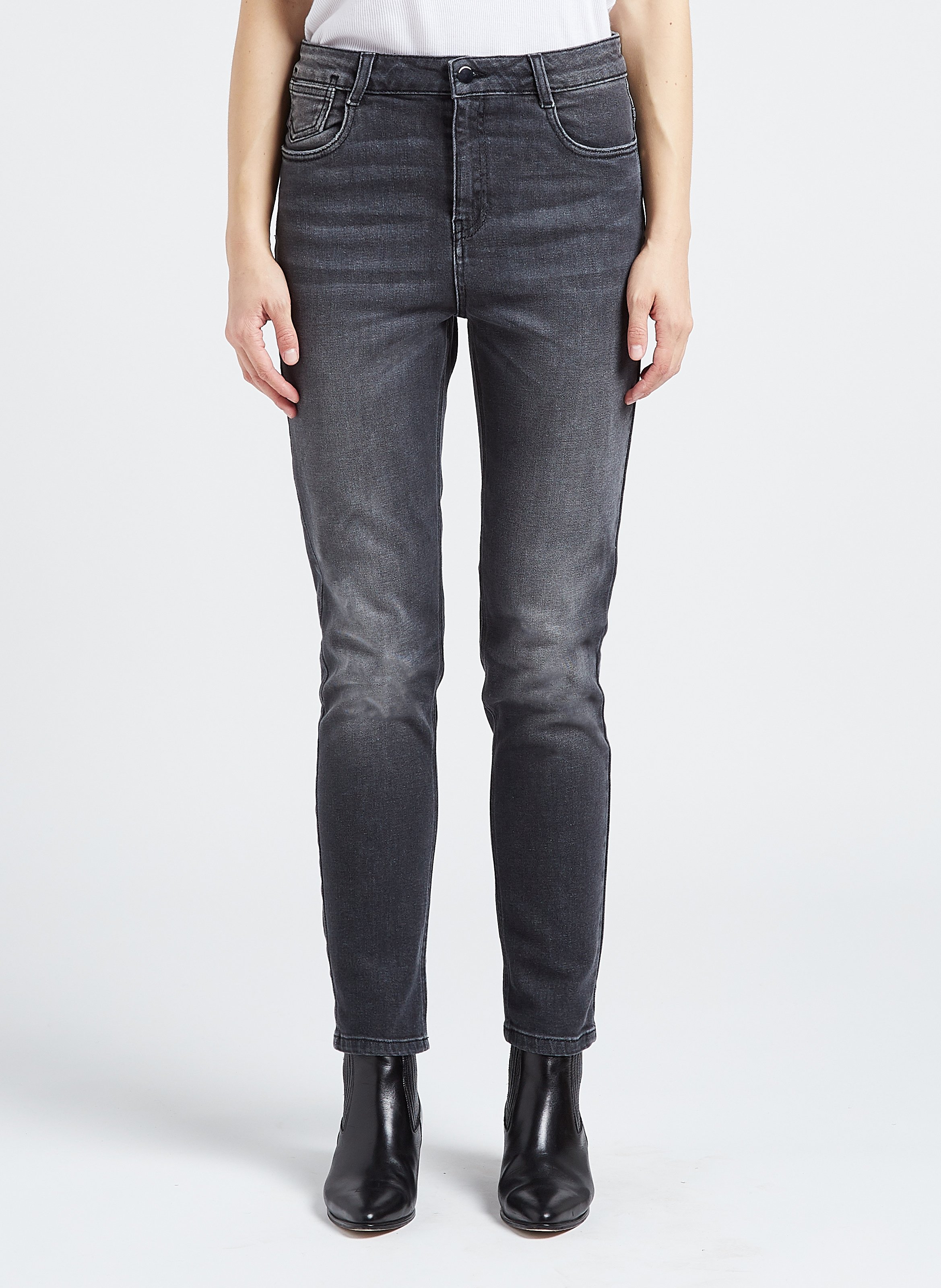 Jean slim outlet gris foncé femme