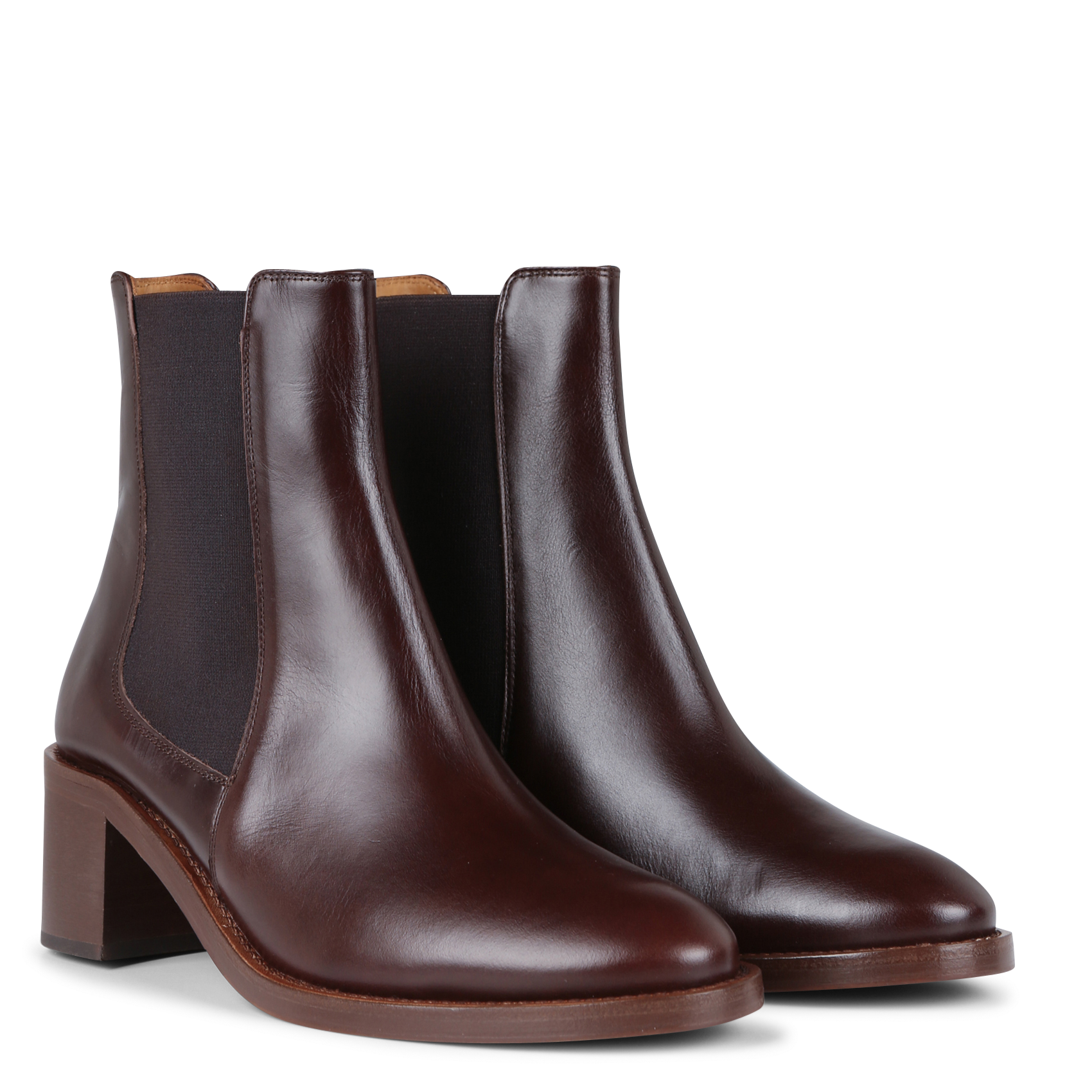 Leather mid-calf boots RIVECOUR Brown