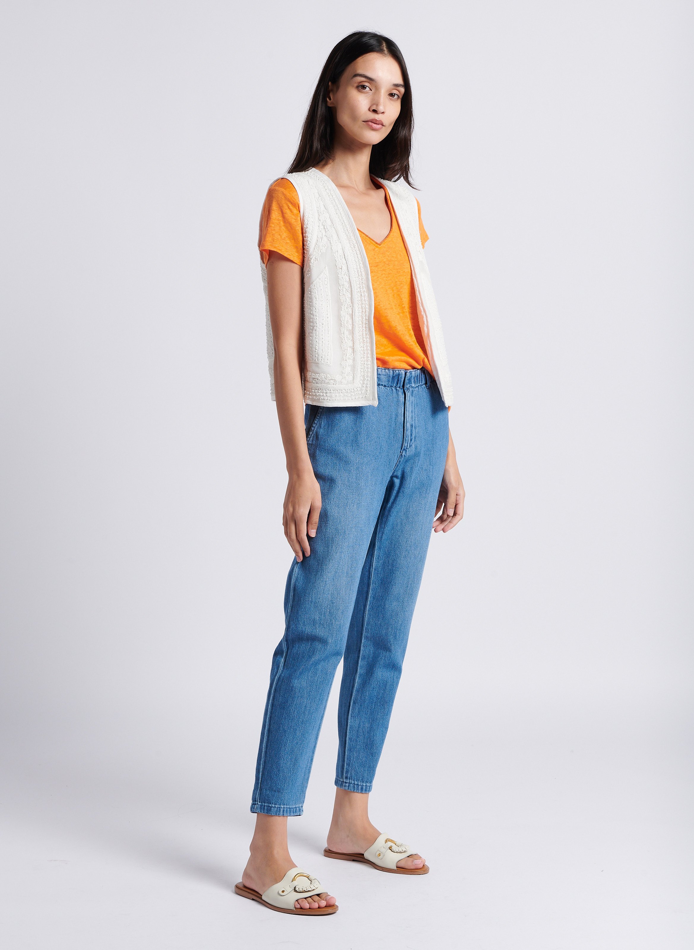 Straight leg cotton jeans MAISON 123 Blue