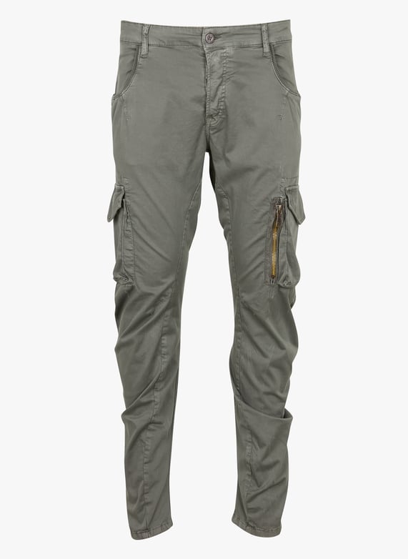 Pantalon treillis avec poches en coton Gris