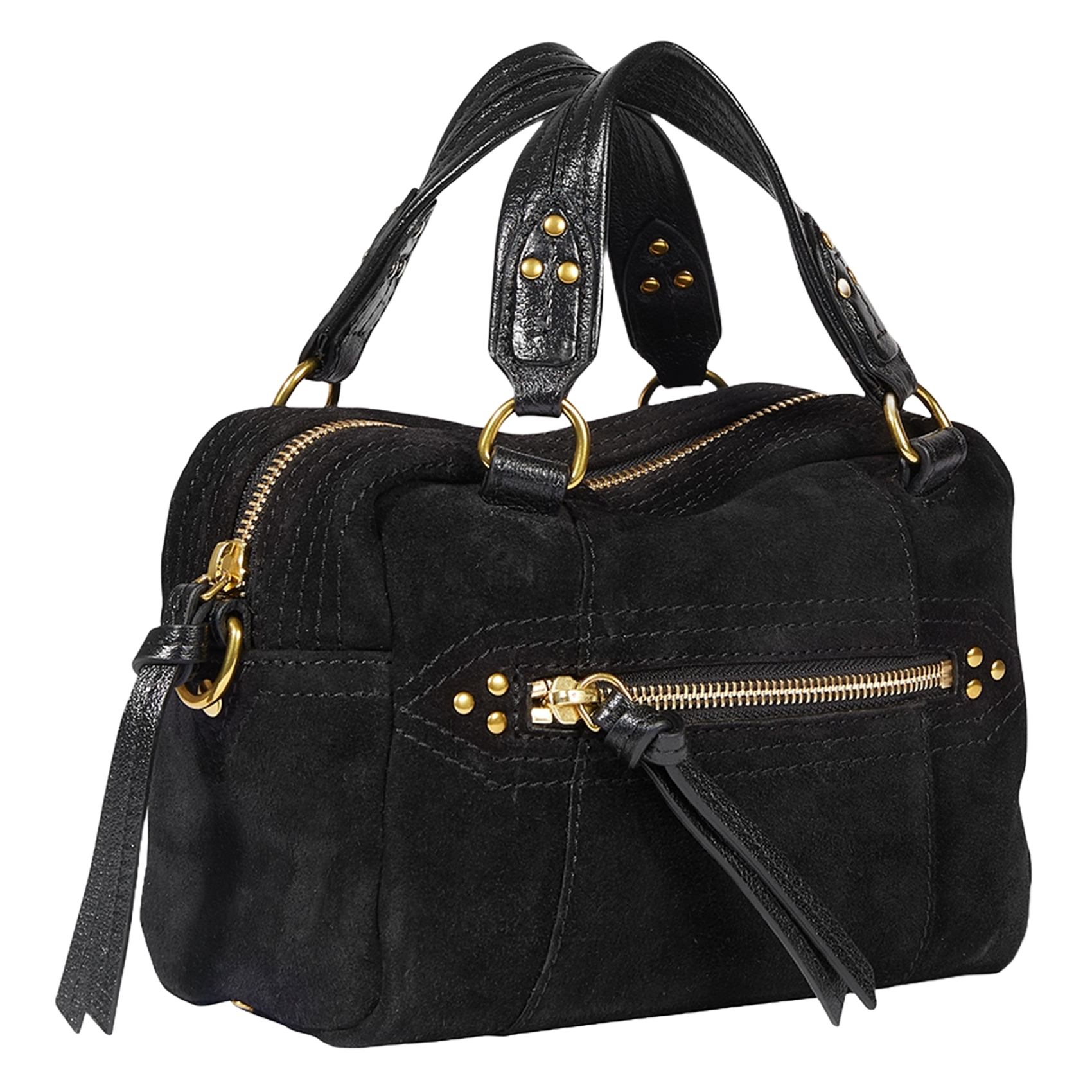 Sac bandoulière zippé en cuir  JEROME DREYFUSS Noir