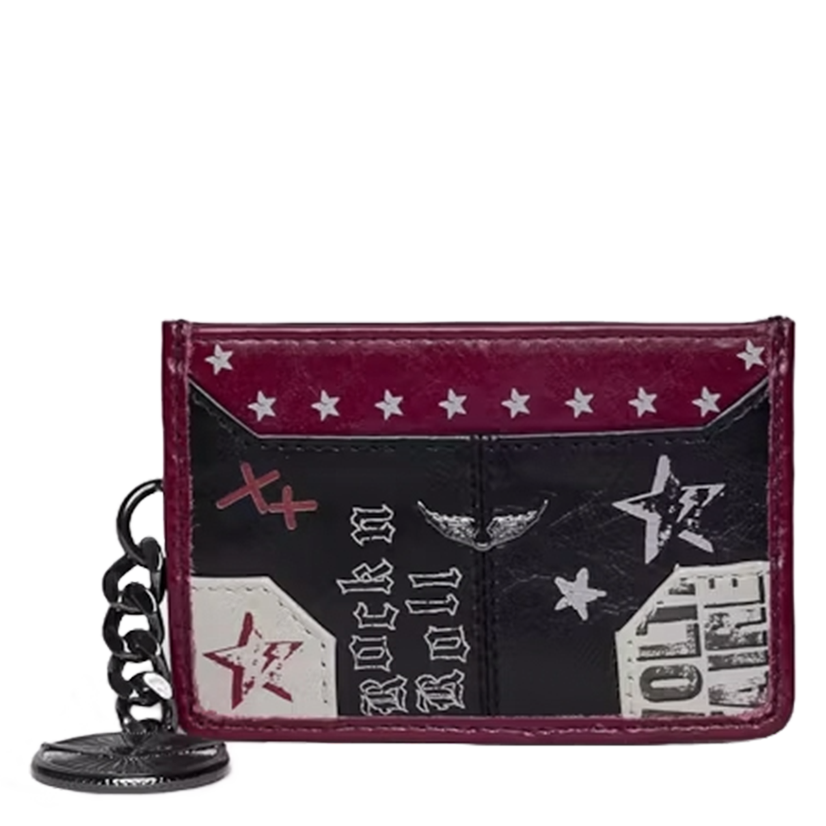 Porte-cartes en cuir imprimé ZADIG&VOLTAIRE Noir