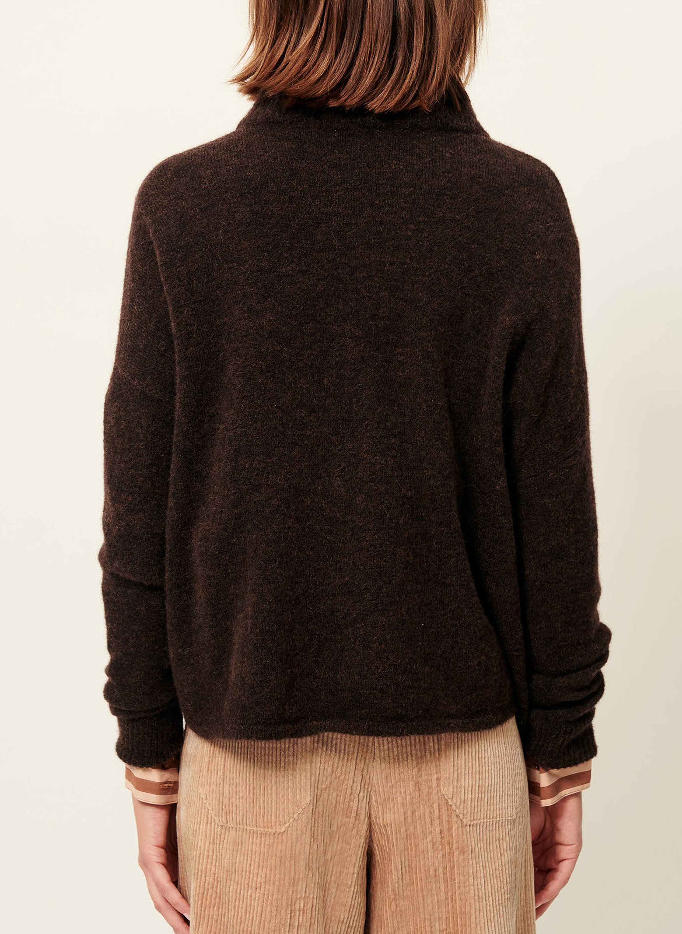 Loose-fit wool-blend sweater SESSUN Brown