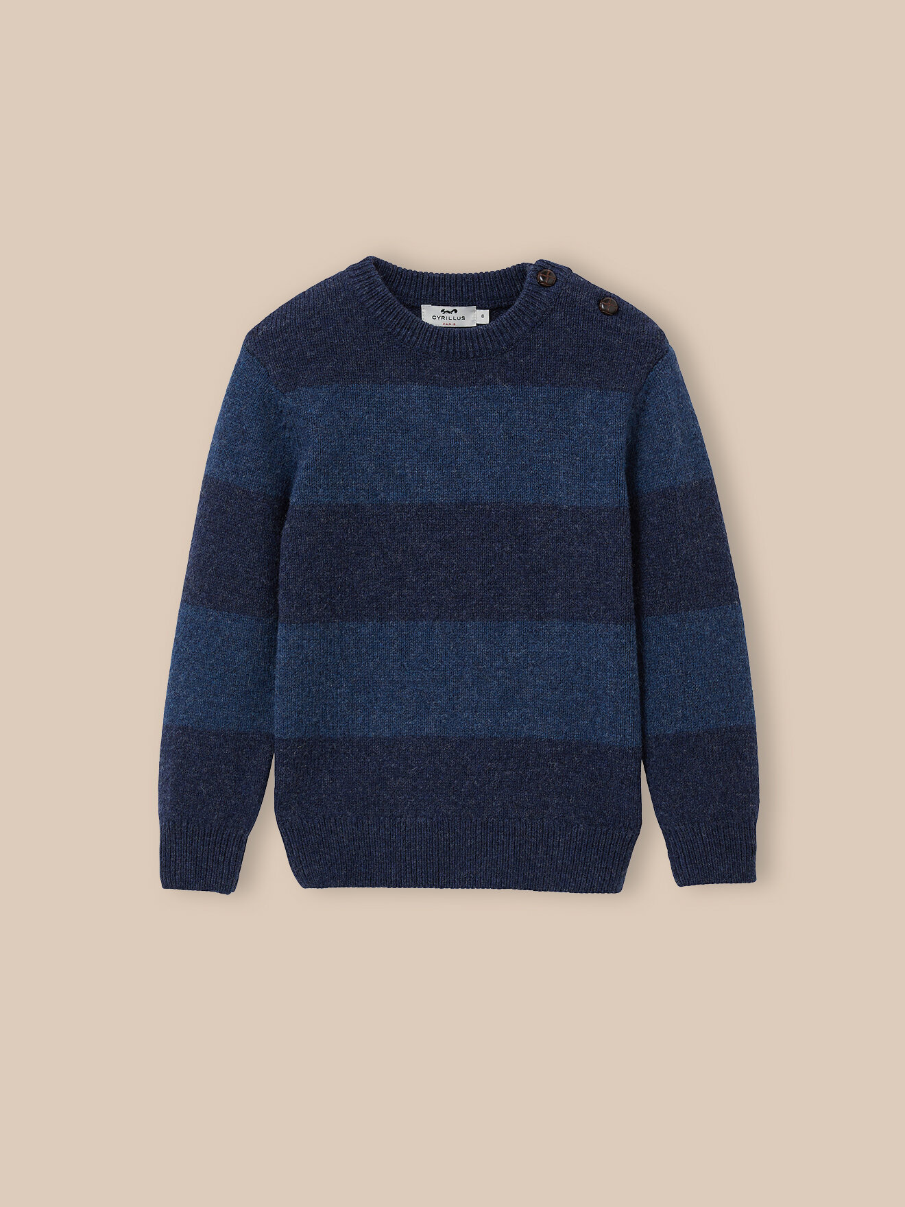Striped wool sweater CYRILLUS Blue