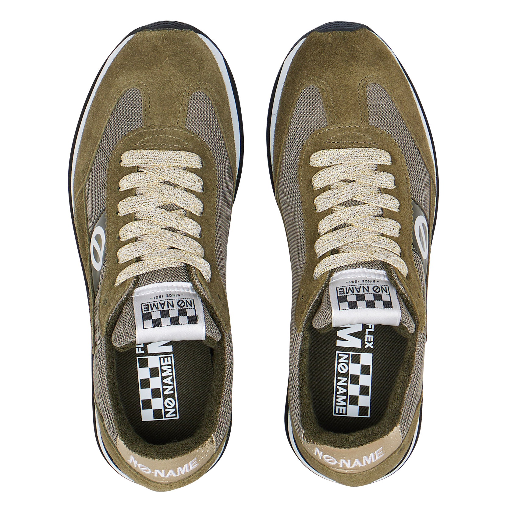 Zapatillas bajas de mezcla de piel NO NAME Caqui