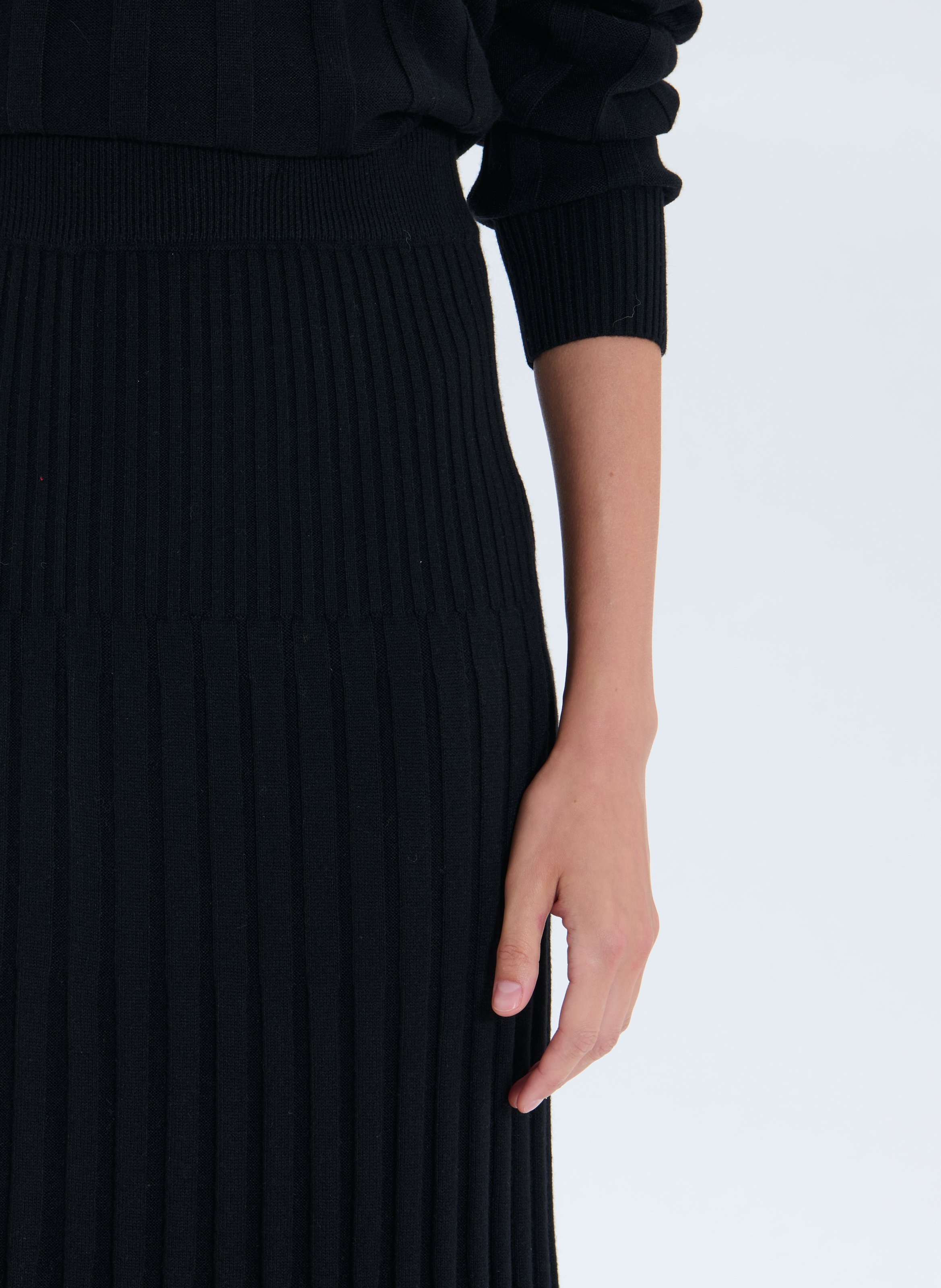 Jupe longue en maille ZAPA Noir