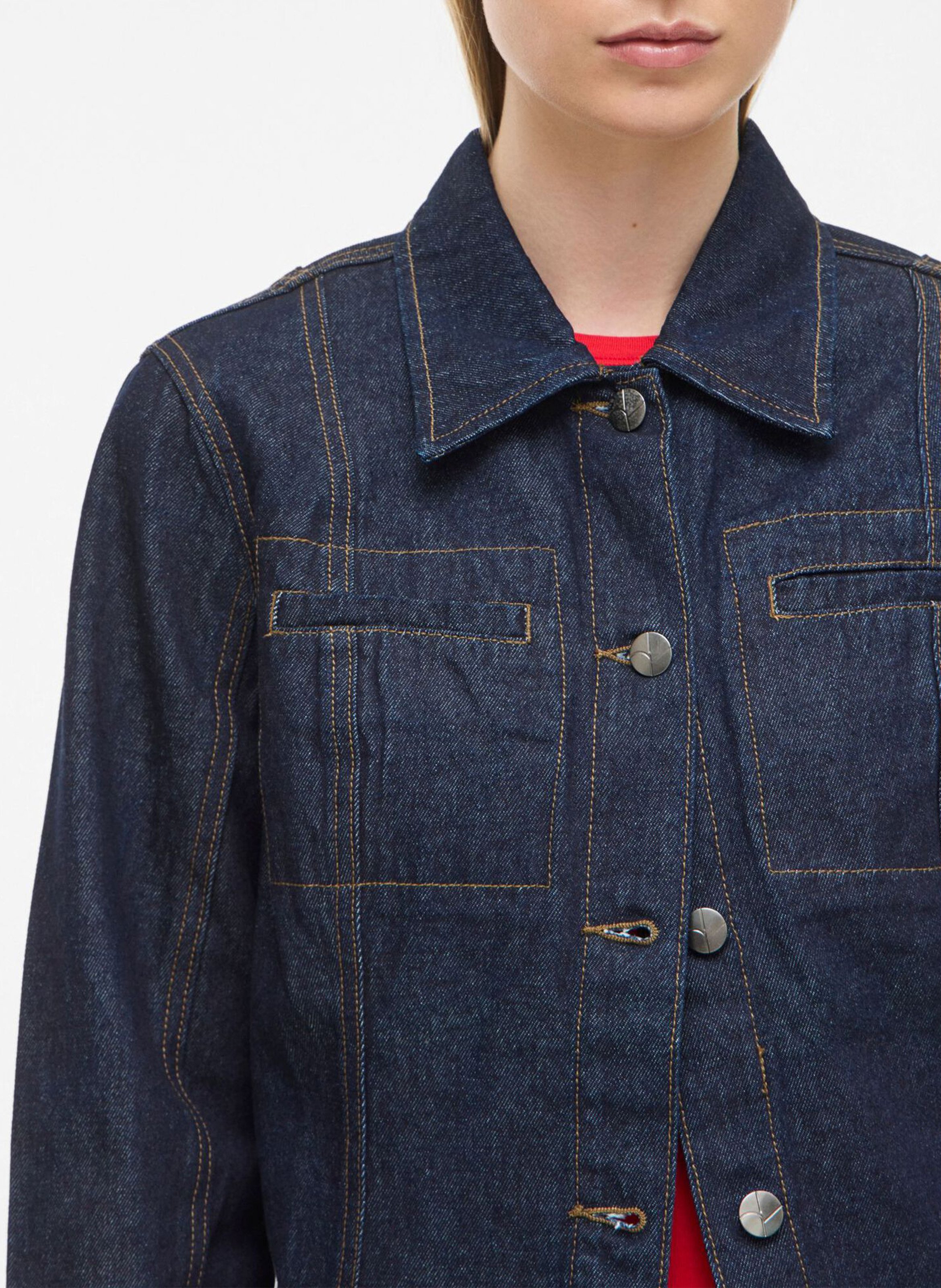Classic collar shirt in cotton denim ROUGE EDIT Blue