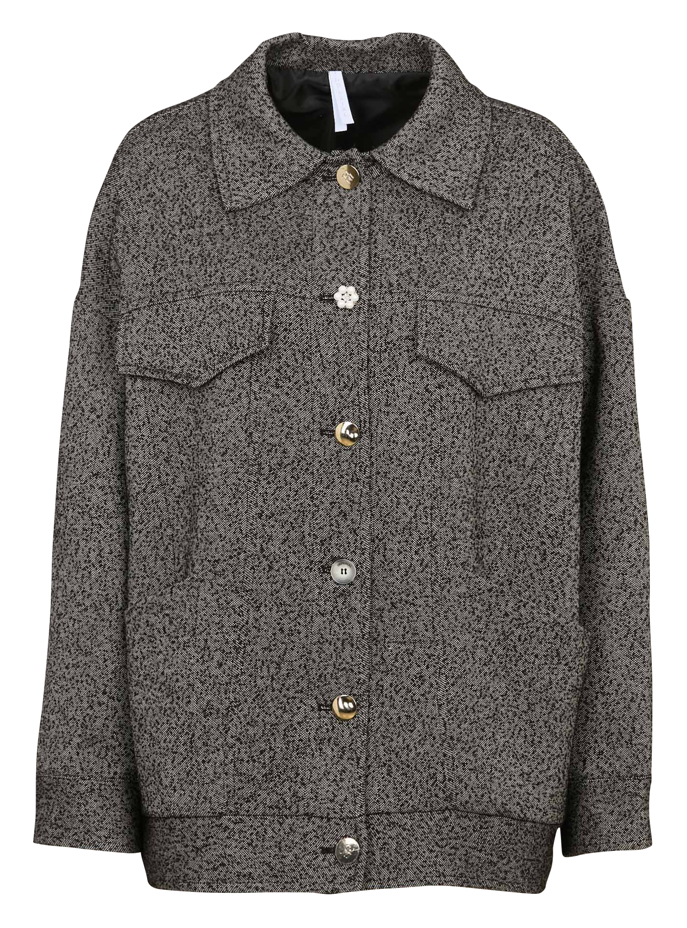 Ruime jas met sierknopen IMPERIAL Zwart