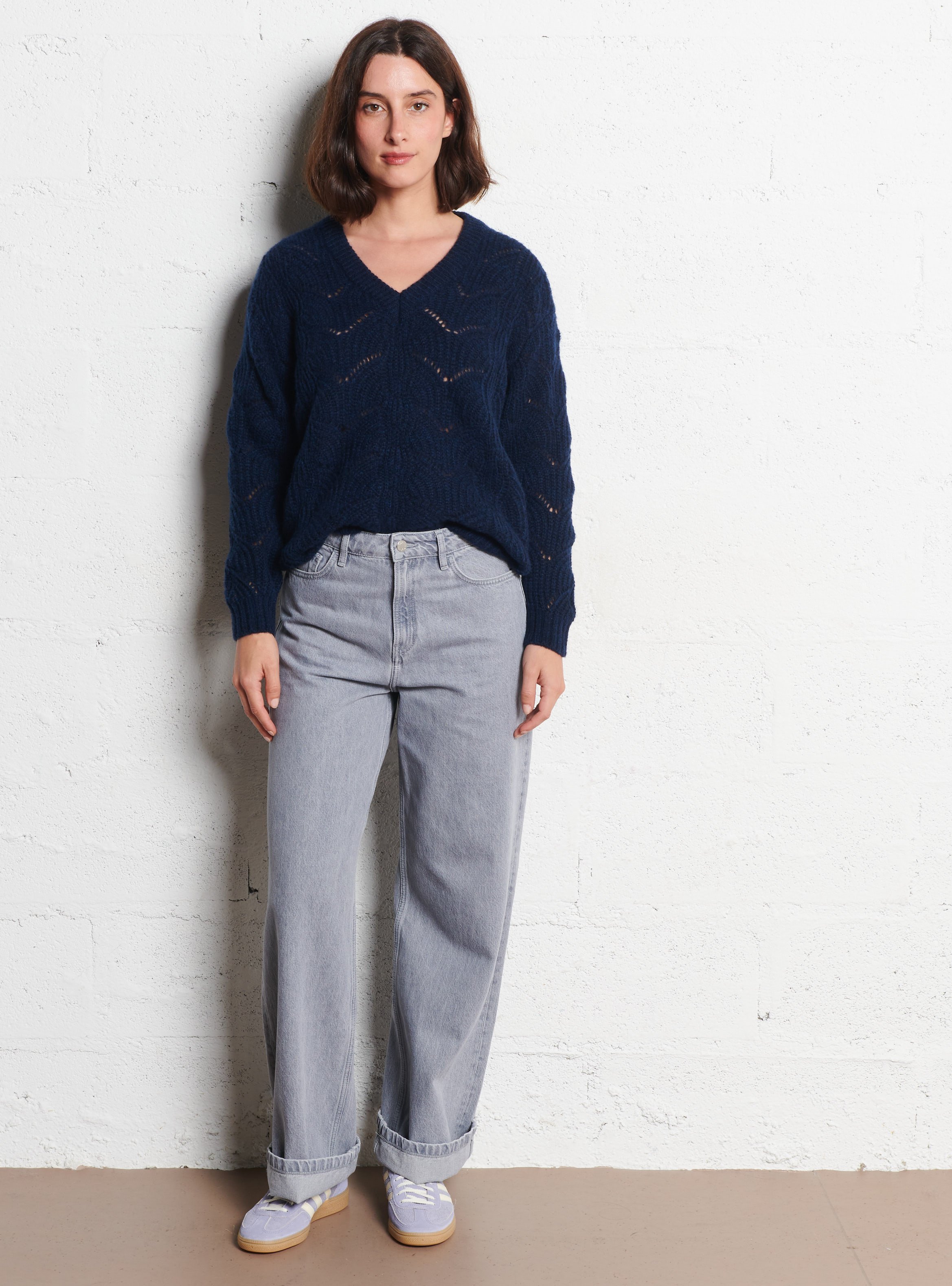 Baskets basses en cuir ADIDAS Violet