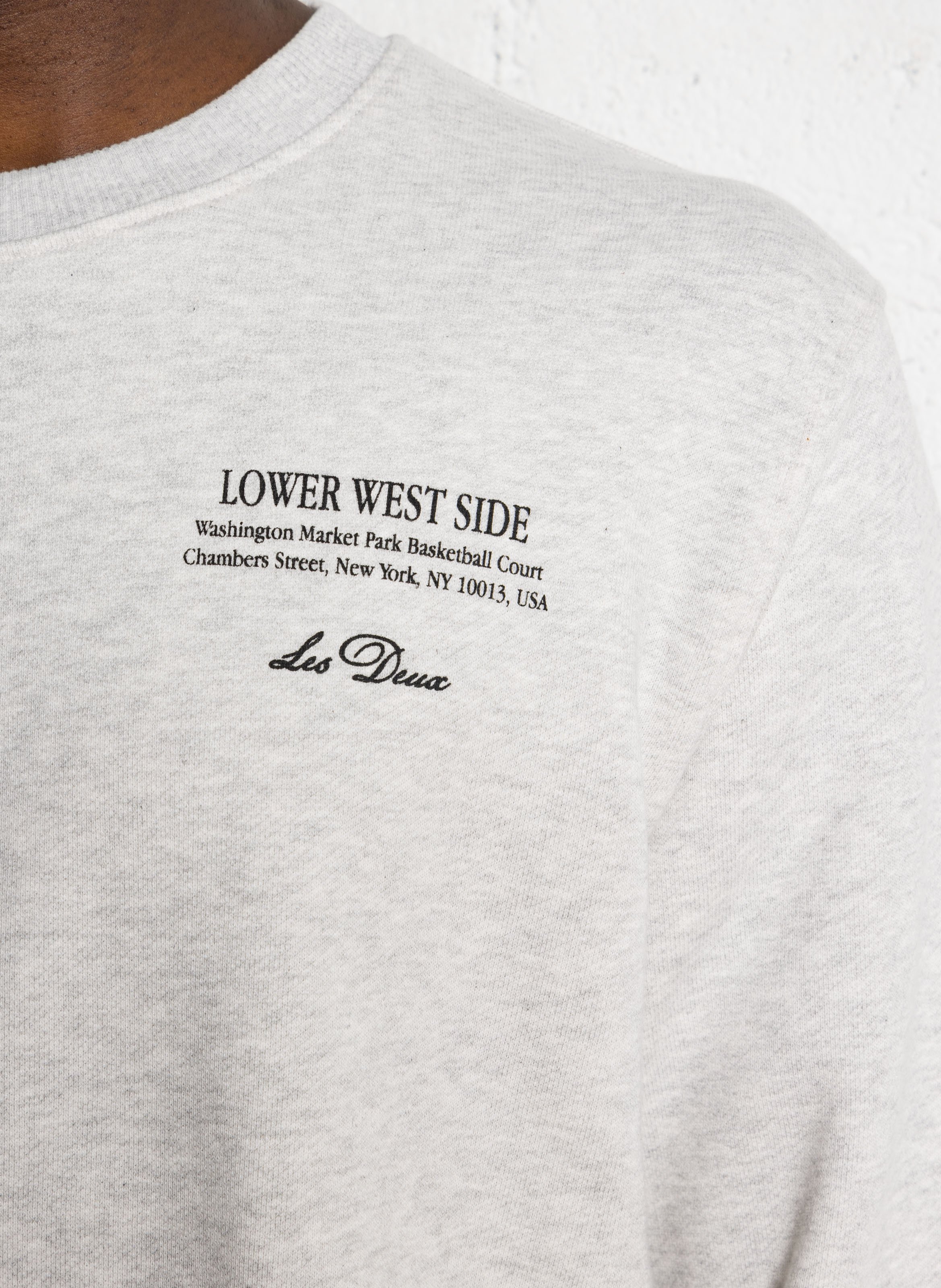 Rechte gemêleerde katoenen trui LES DEUX Grijs