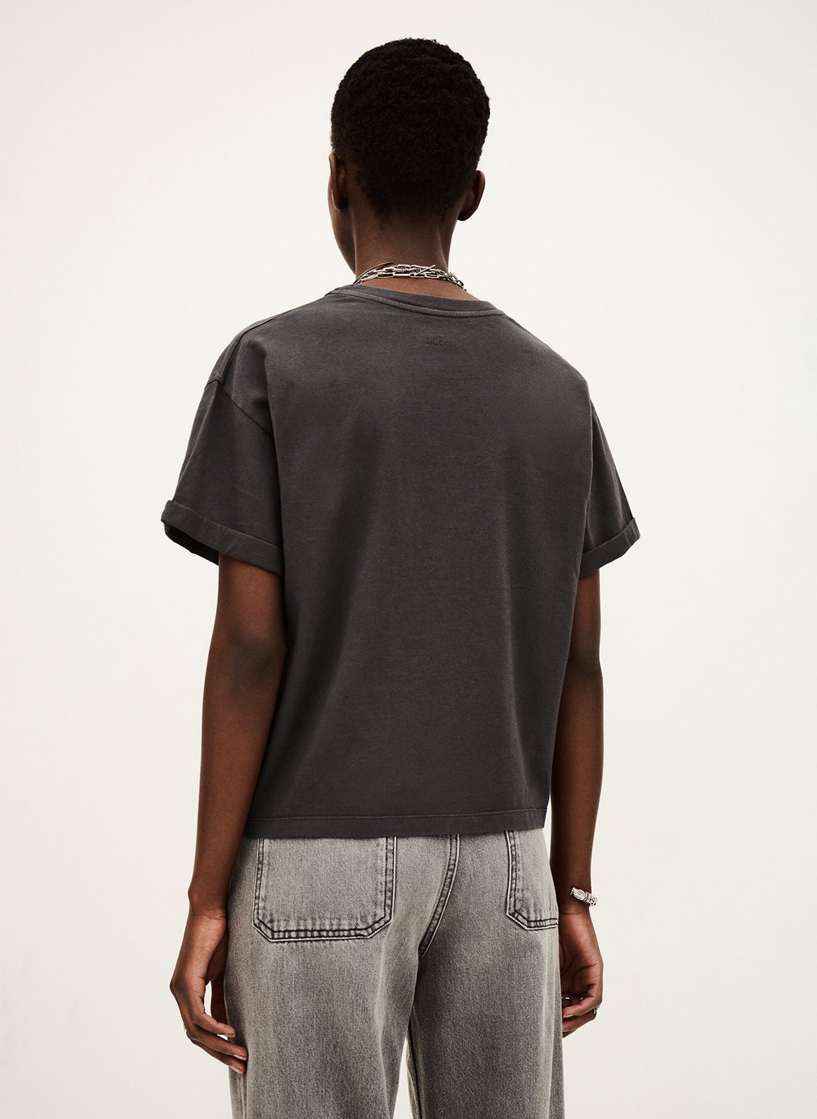 Tee-shirt col rond en coton BA&SH Noir