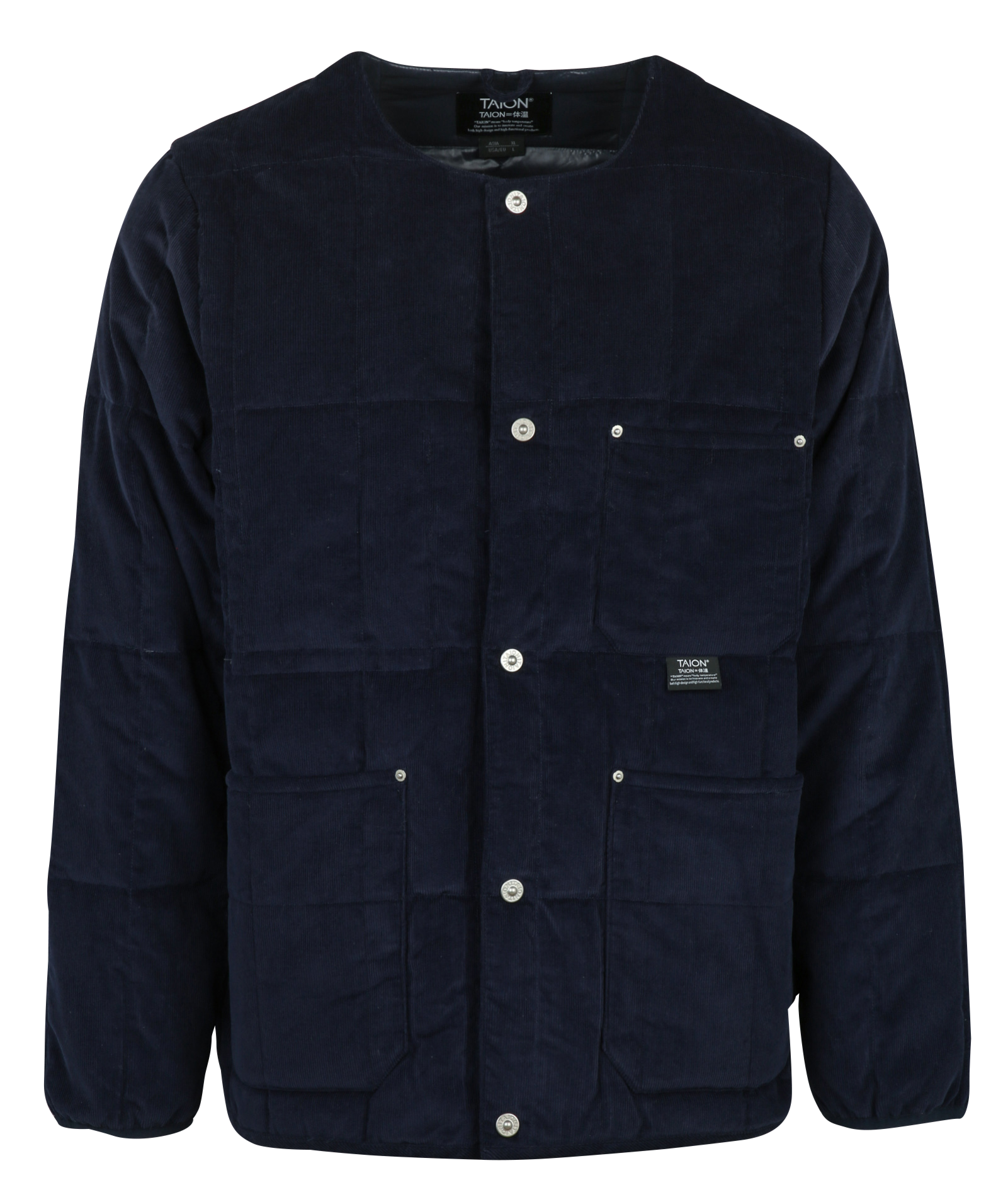 Solid quilted straight velvet jacket TAION Blue