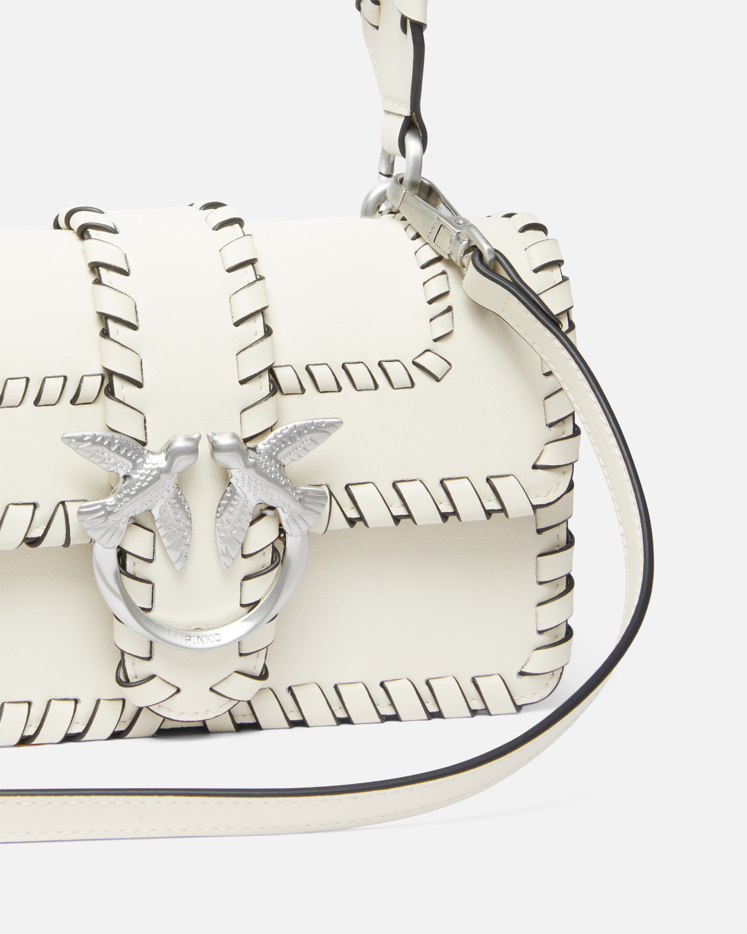 Small leather mini love bag PINKO White