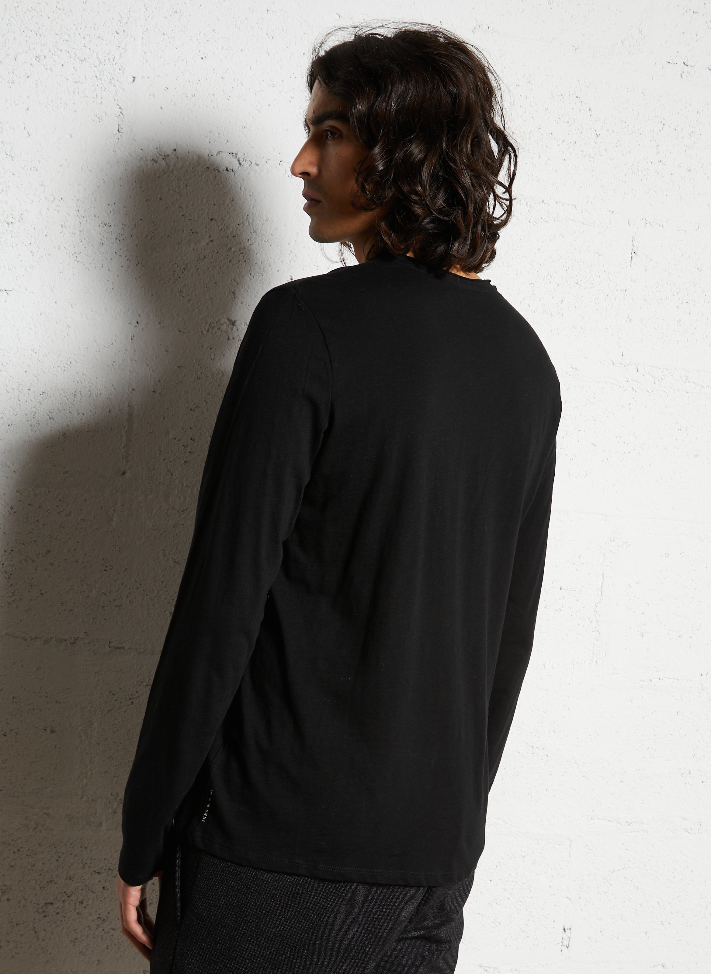 Tee-shirt droit vol V en coton IKKS Noir