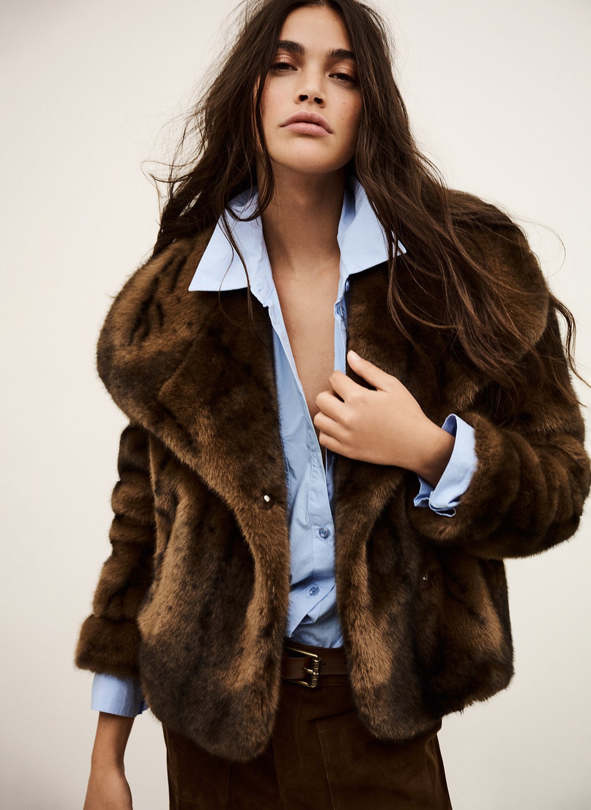 Jas van imitatiebont BA&SH Bruin