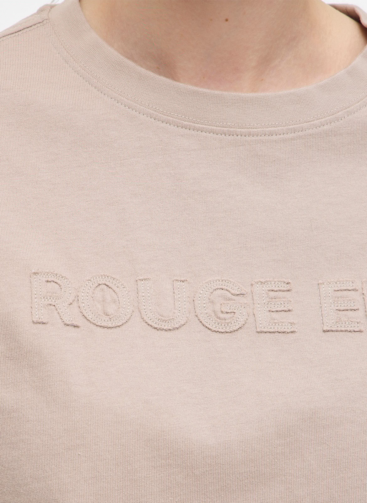 Oversized round neck organic cotton t-shirt ROUGE EDIT Grey