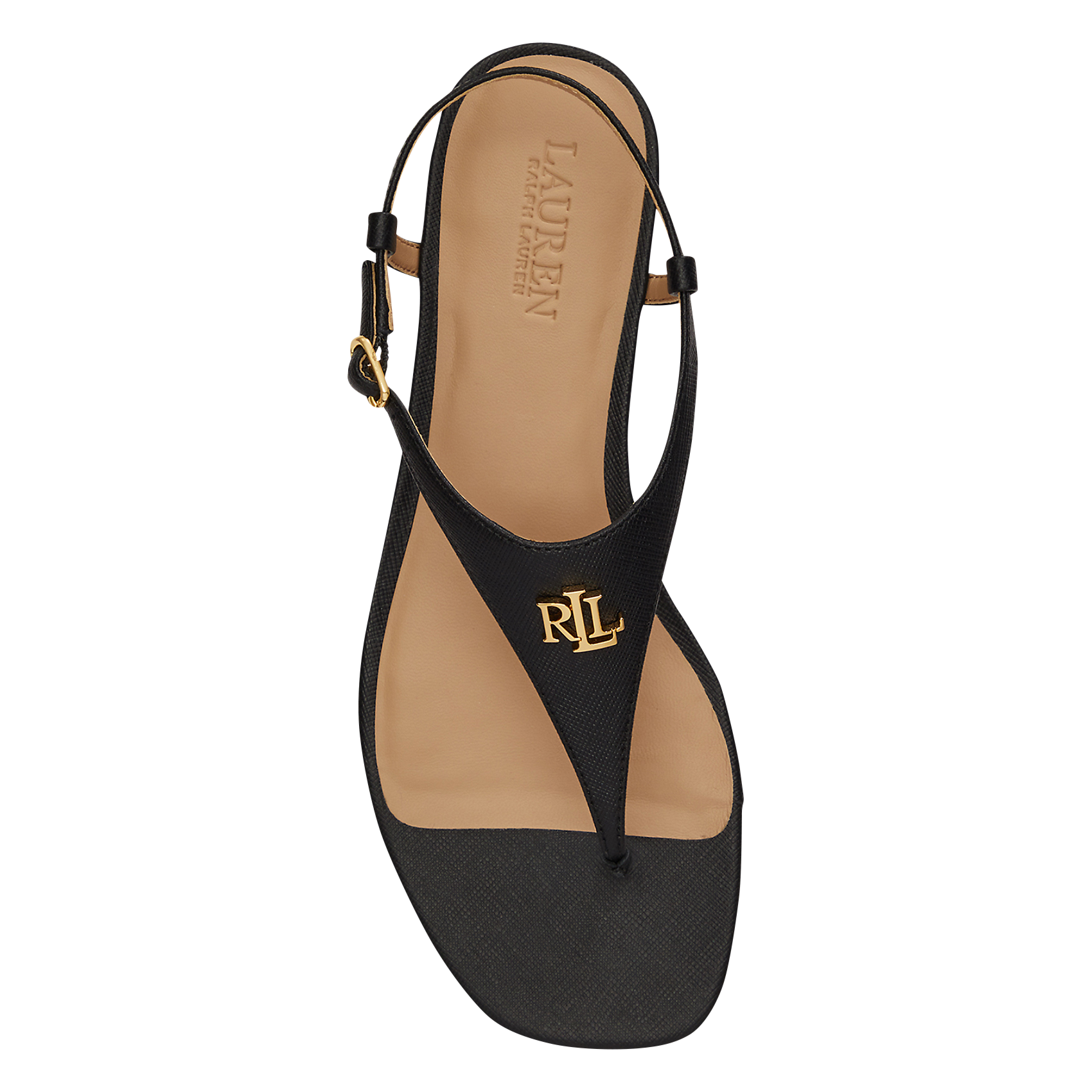 Aouda flat leather sandals POLO RALPH LAUREN Black