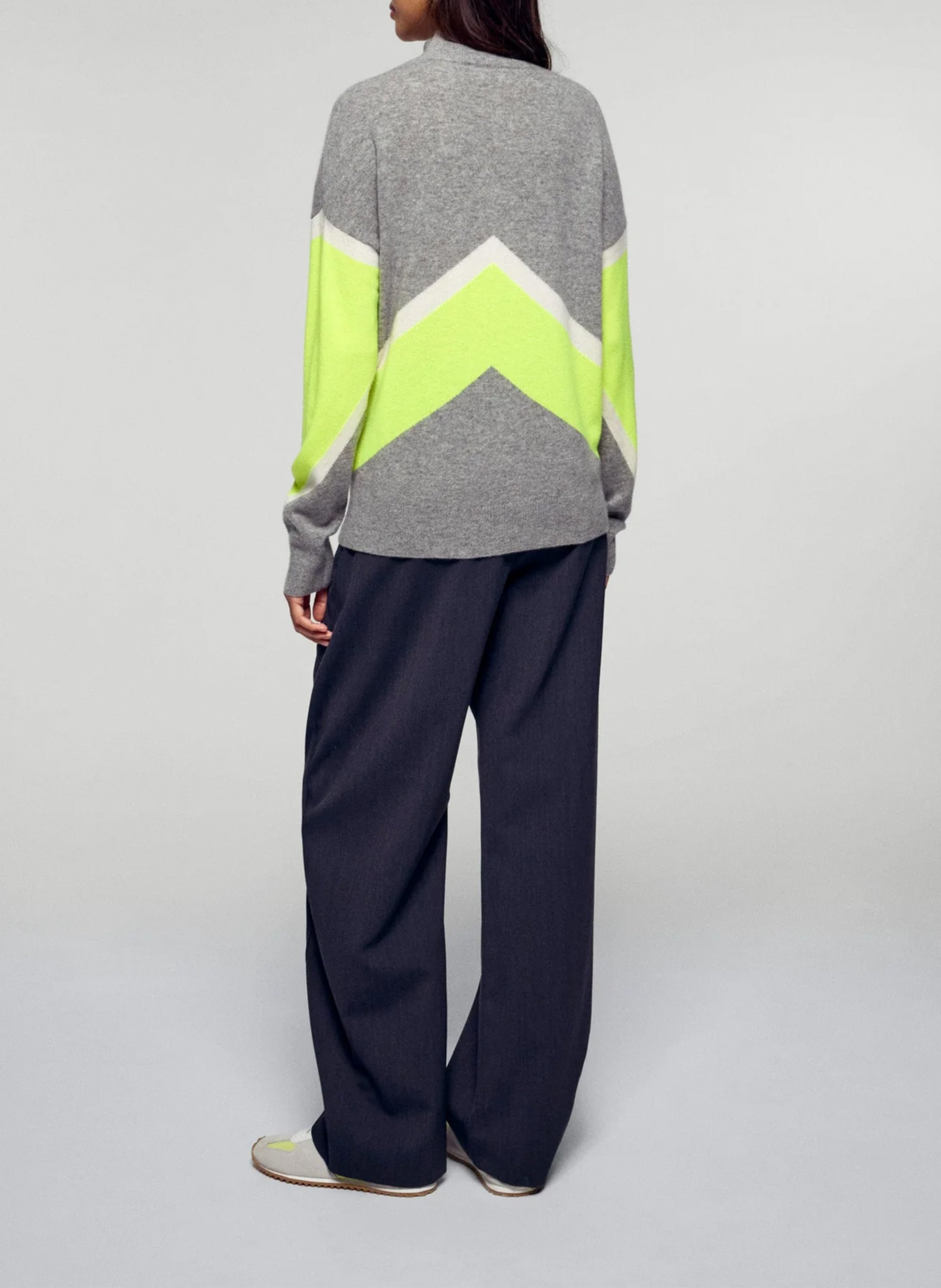 Pull ample col roulé en cachemire FROM FUTURE Gris