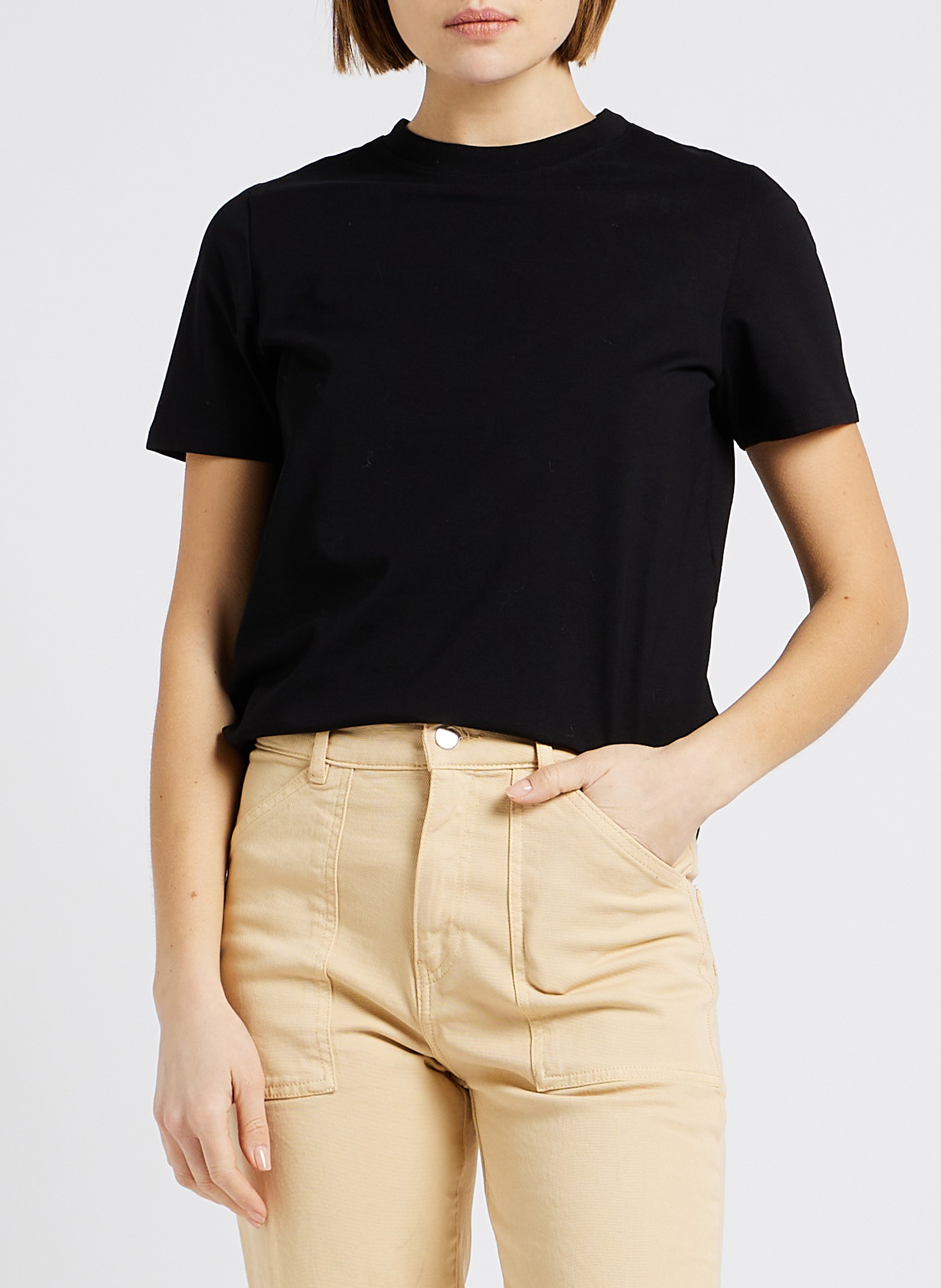 Straight cotton-blend round-neck T-shirt MAISON 123