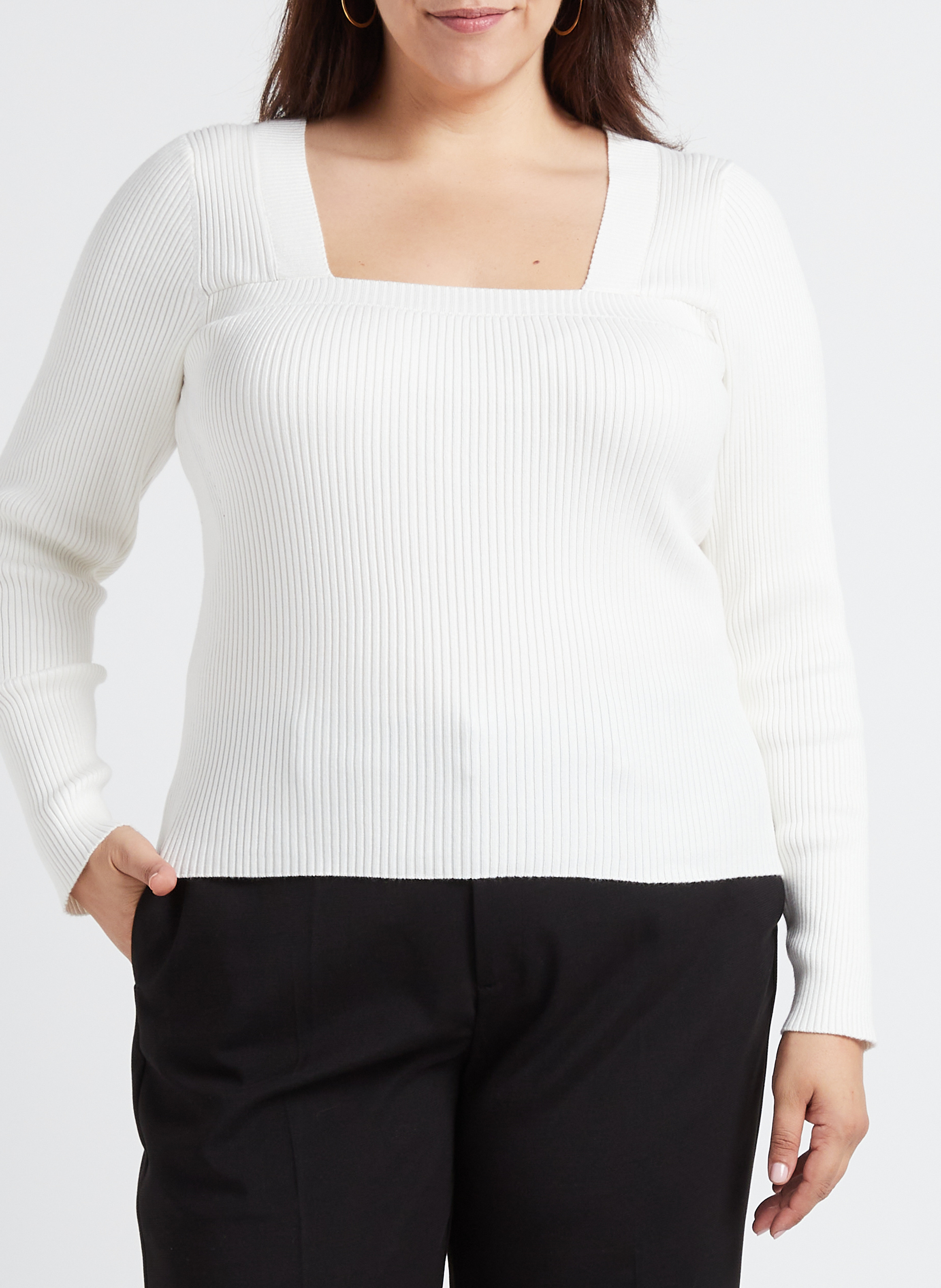 Figurbetontes Top mit V-Ausschnitt GINA TRICOT Weiss