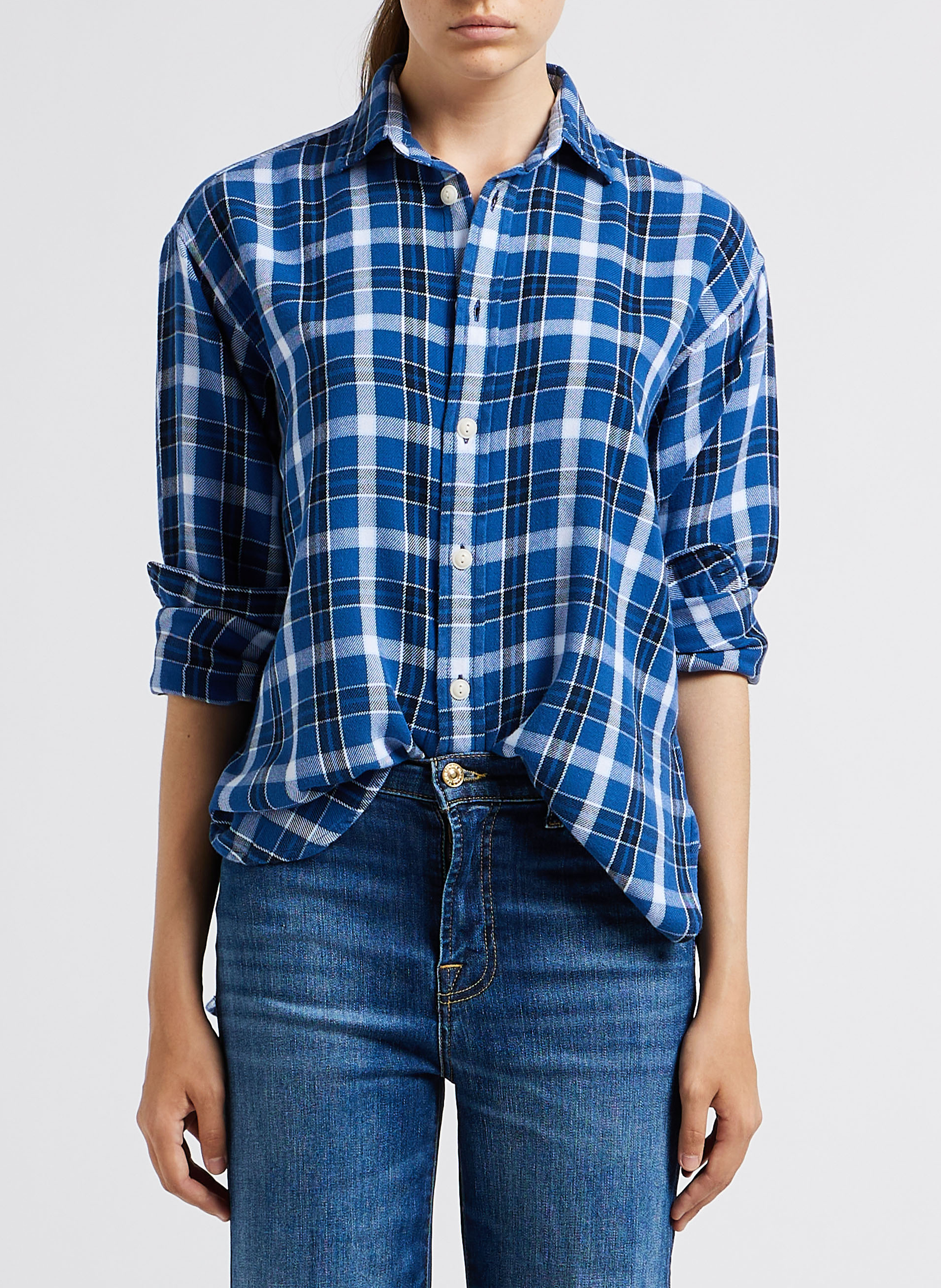 Karierte Baumwollbluse mit klassischem Kragen POLO RALPH LAUREN