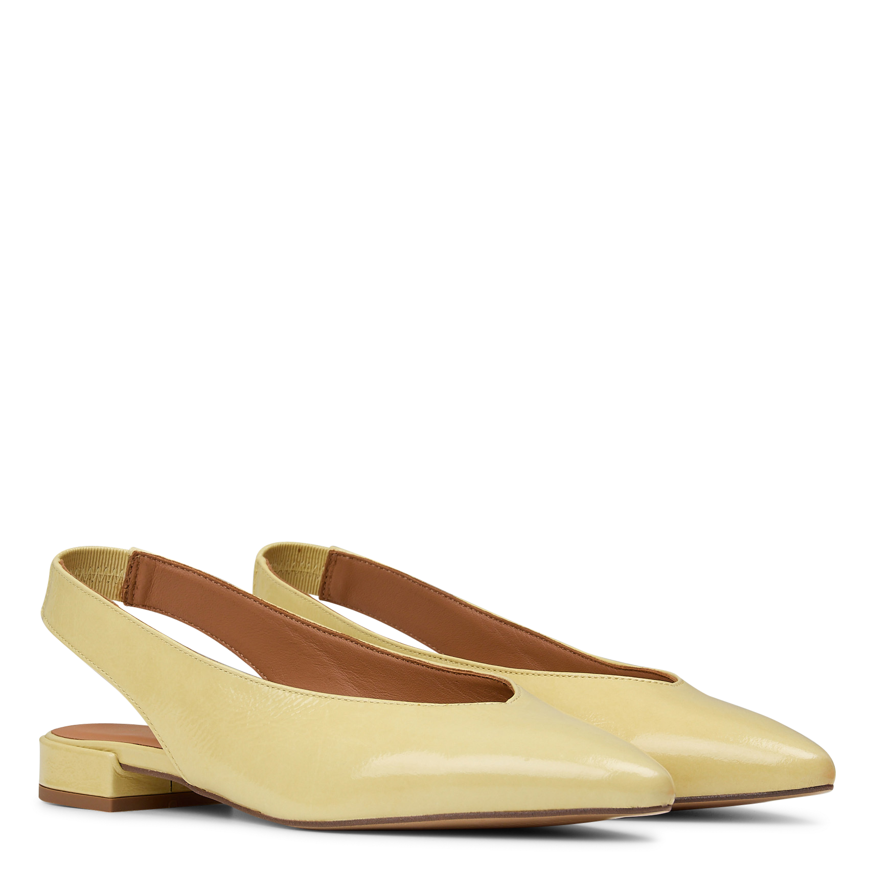 Ballerines slingback unies en cuir MELLOW YELLOW Jaune