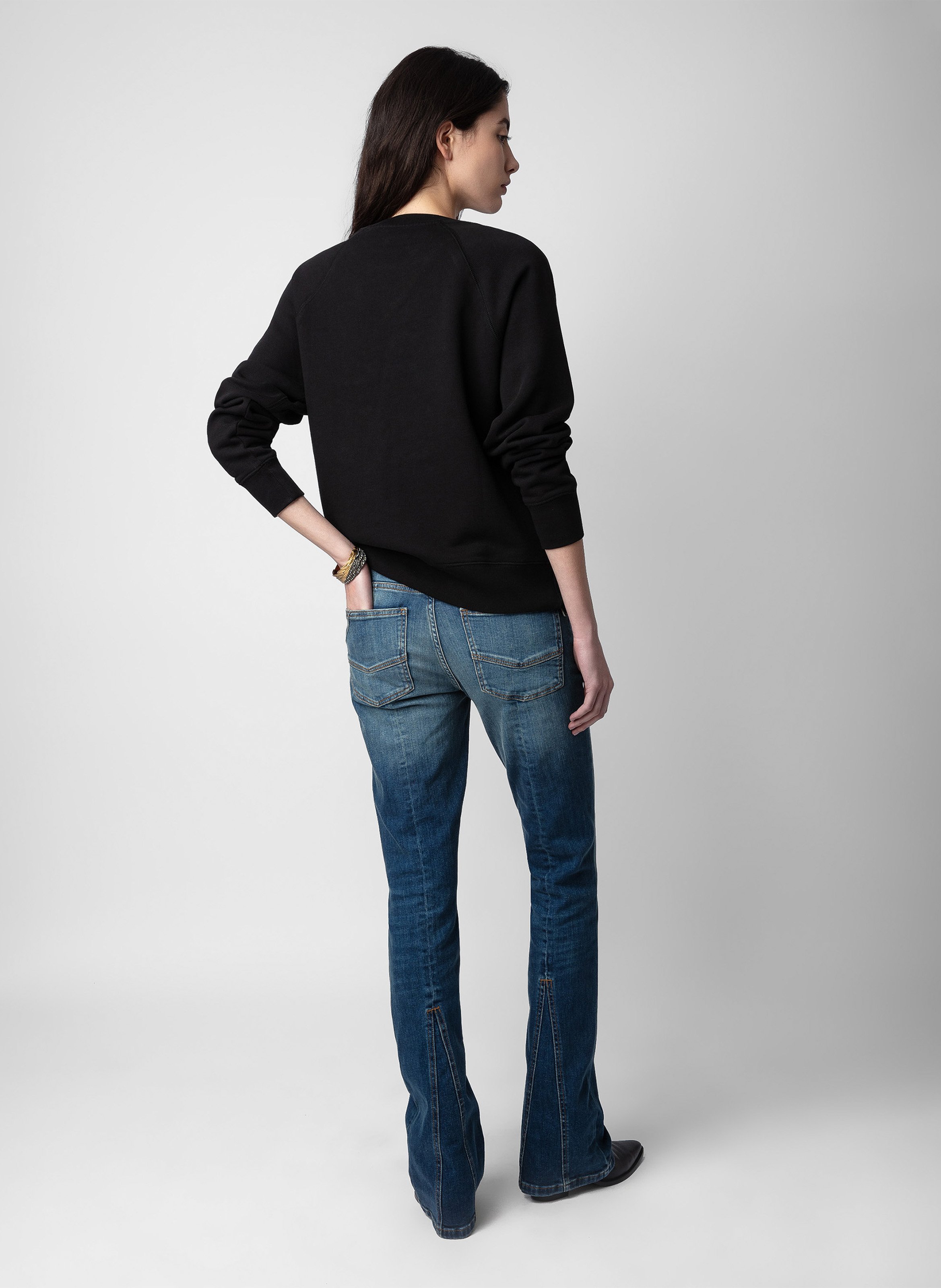 Embroidered round-neck sweatshirt ZADIG&VOLTAIRE Black