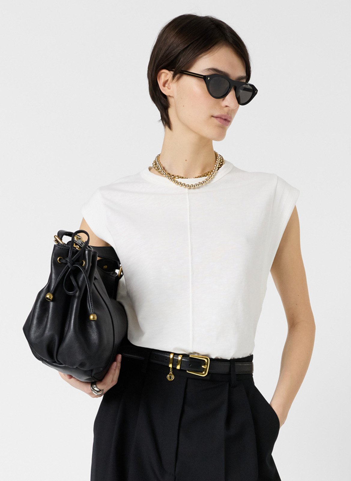 Tailliertes Baumwoll-T-Shirt mit Rundhalsausschnitt GERARD DAREL Weiss